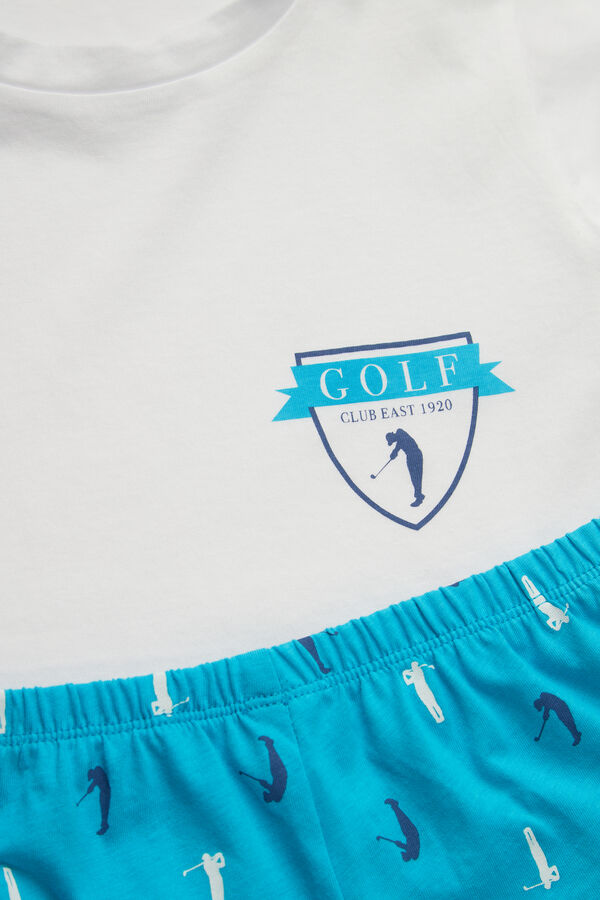 Boys’ Short Cotton Golf Print Pyjamas  