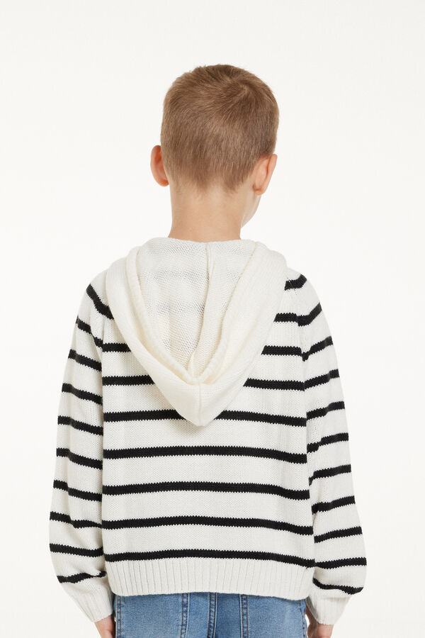 Boys’ Long-Sleeved Hooded Striped Sweater  