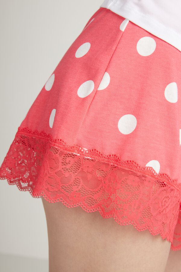 Shorts in Cotton and Lace  