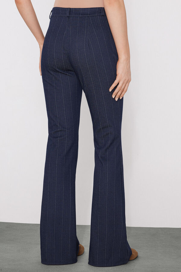 Denim-Effect Flared Trousers  