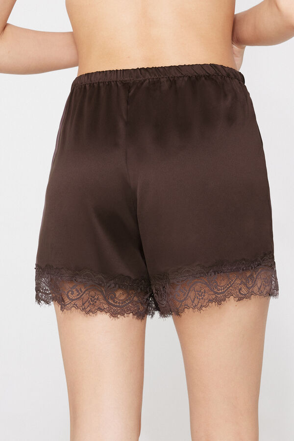 Kurze Shorts aus Satin und Spitze  