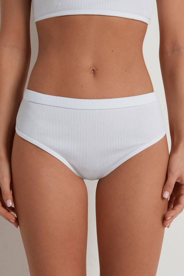 Spring Rib High-Cut Cotton French Knickers  