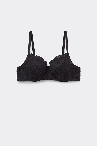 Tezenis Sujetador Balconette Prague Cobertura Total Eternal Cotton Mujer Negro Tamaño 5C