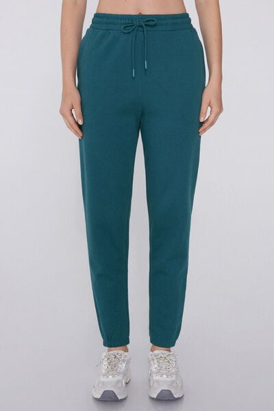 Tezenis Pantalón de Chándal de Felpa Gruesa Mujer Verde Tamaño L