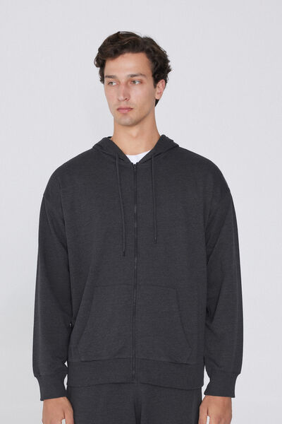 Tezenis Sudadera con cremallera y capucha hombre Hombre Gris Tamaño L