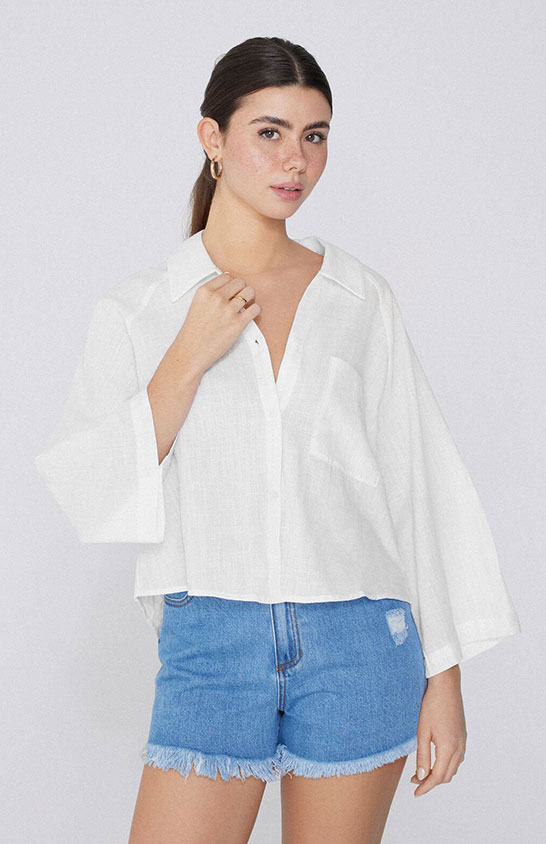 Maglia con Scollo a Barchetta in Viscosa e Lana Merino
