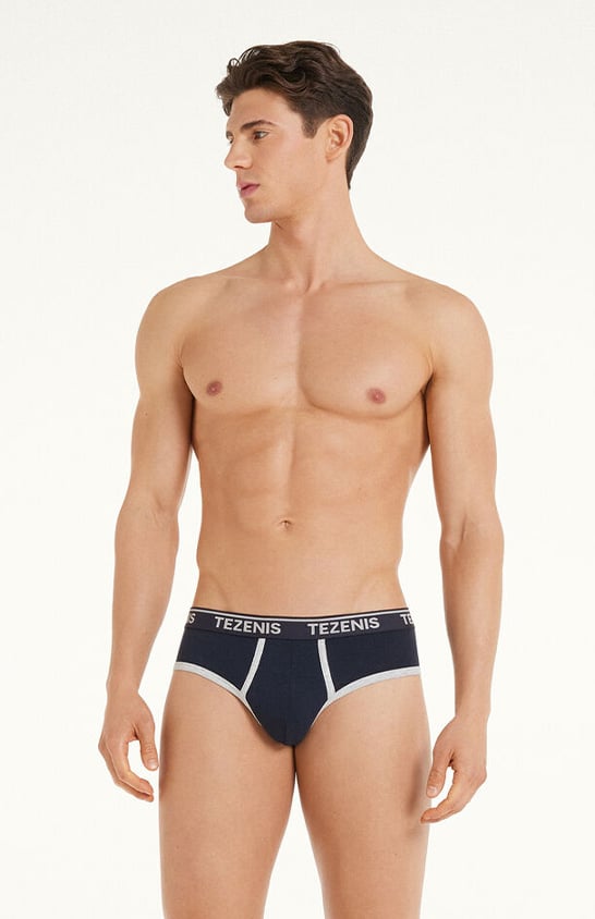 Cotton Logo Briefs with Contrasting Edging 