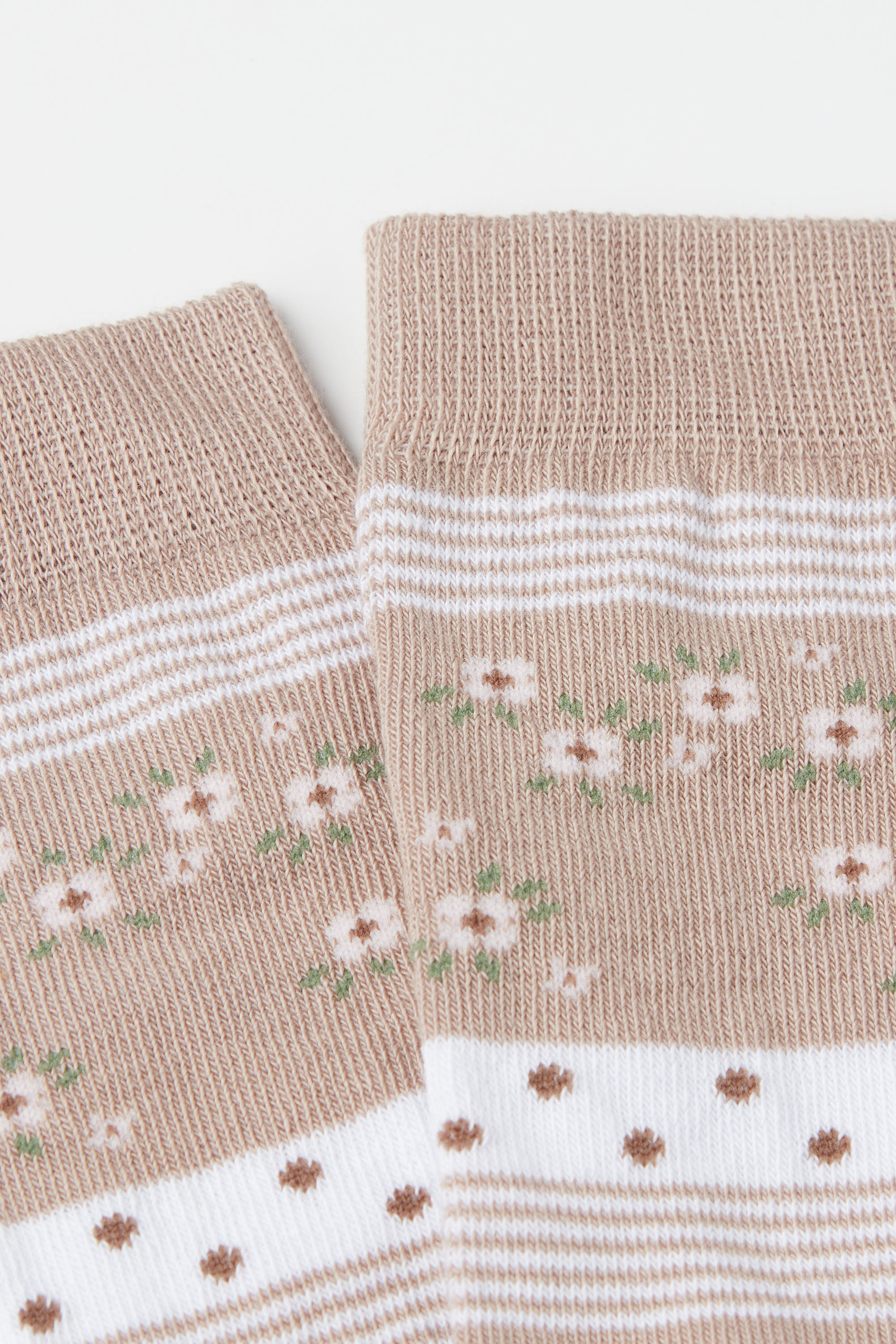 Girls’ Long Patterned Cotton Socks