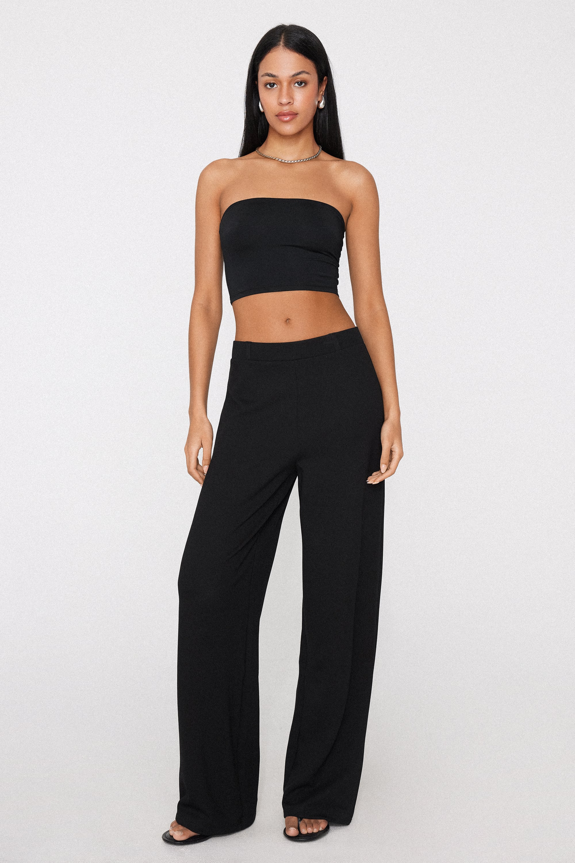 Microfibre Bandeau Crop Top