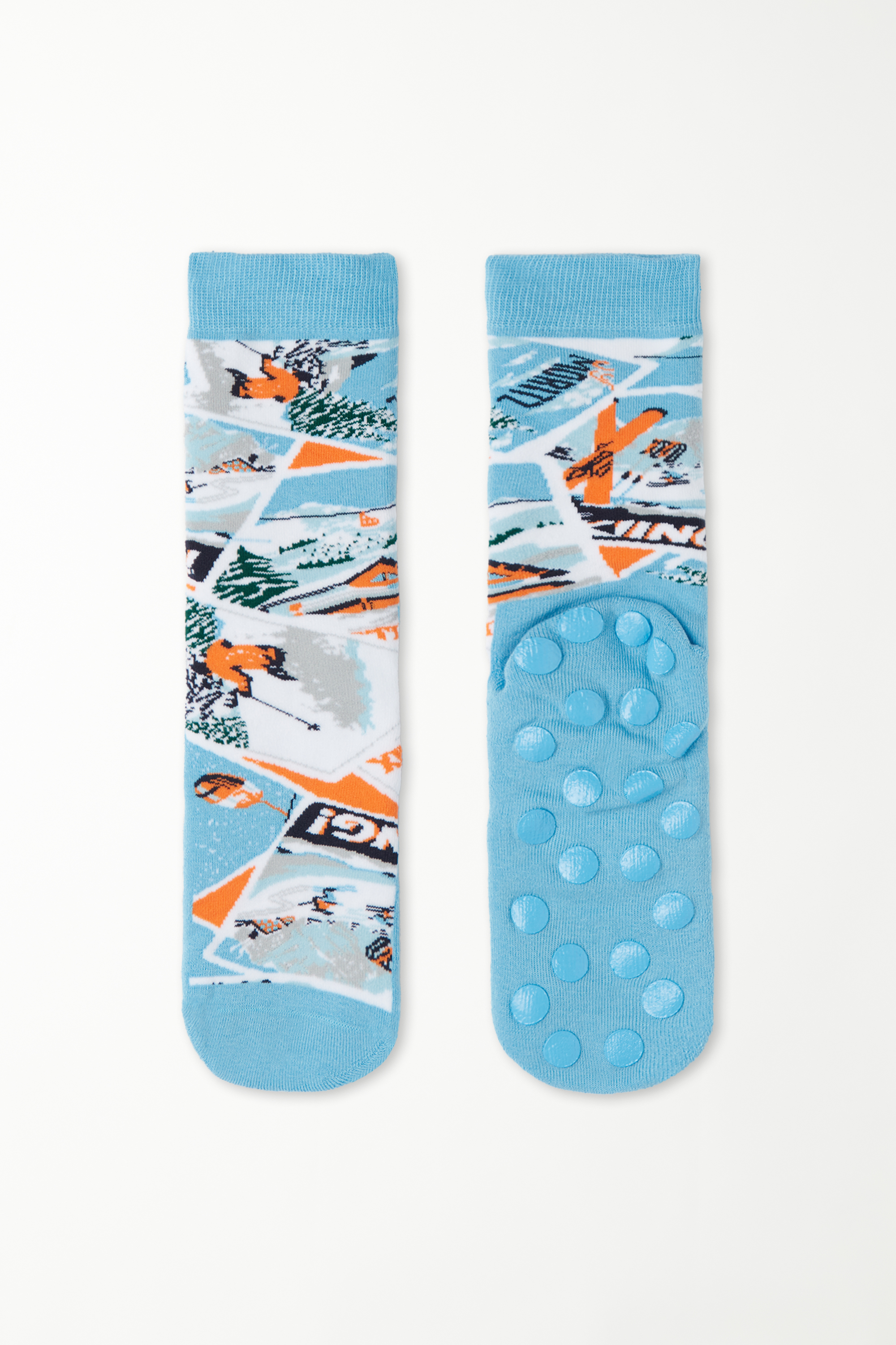 Short Non-Slip Socks with Dear Santa Christmas Print - Grip
