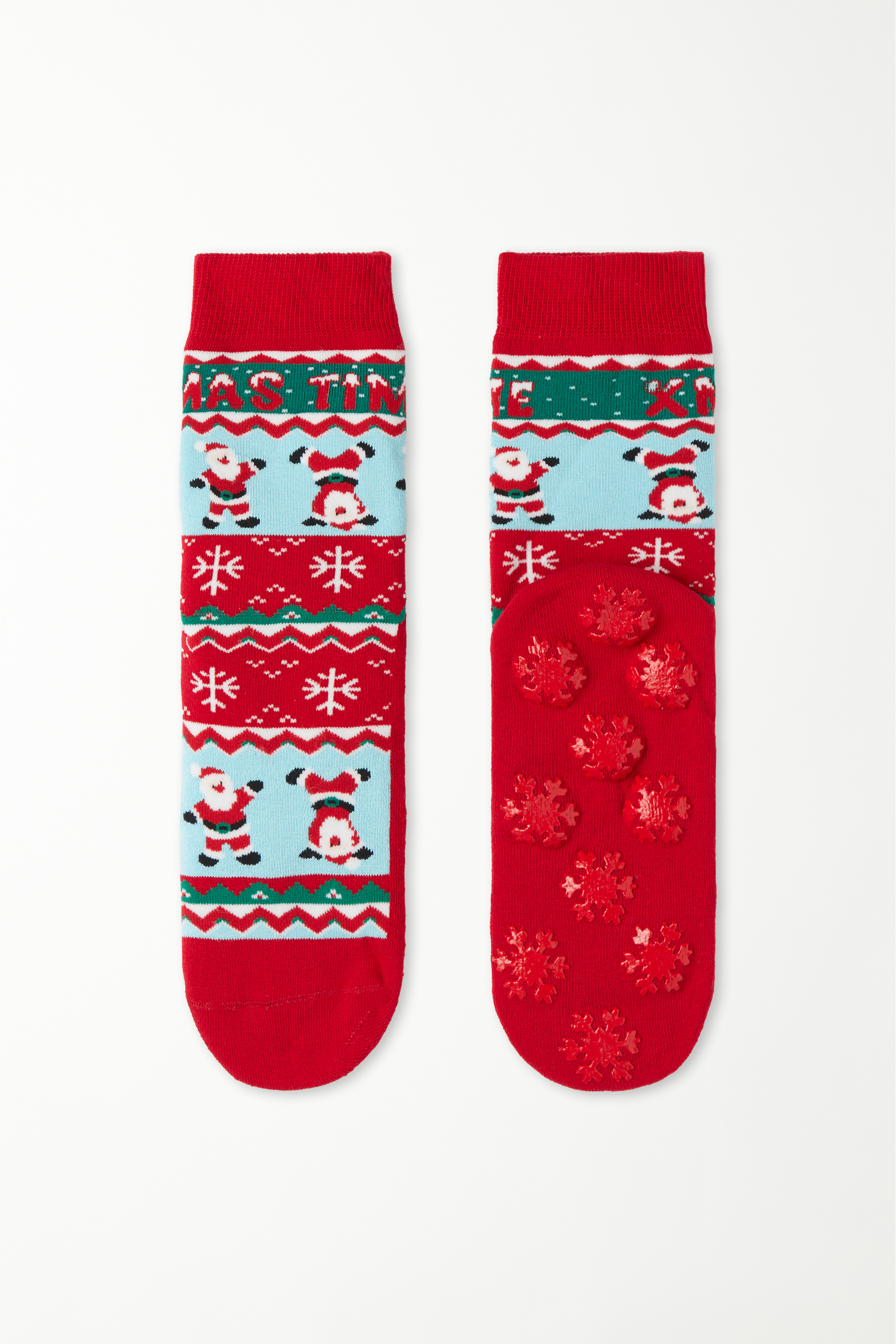 Men’s Short Non-Slip Christmas-Print Socks