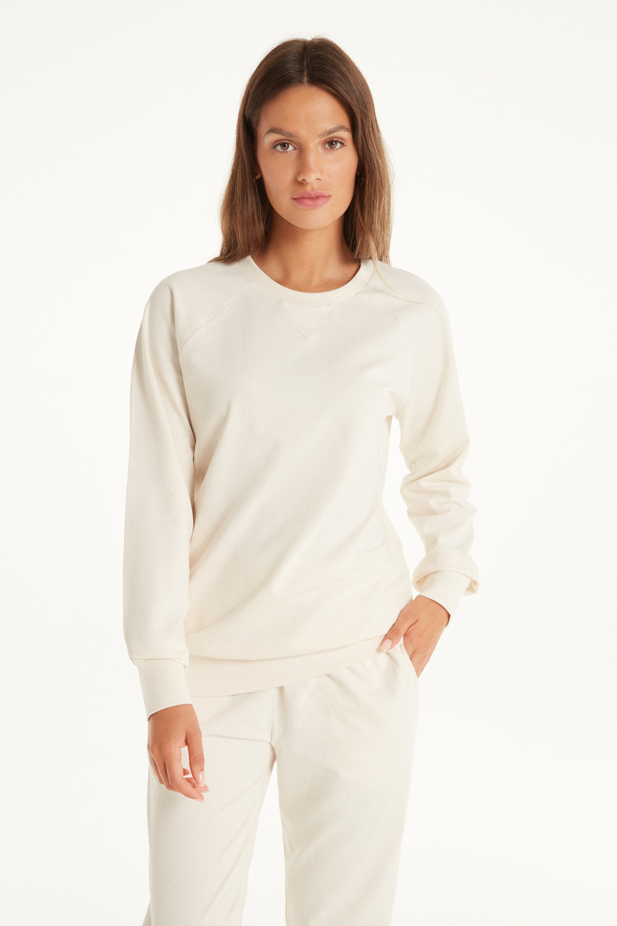 Basic-Sweatshirt aus 100 % Baumwolle