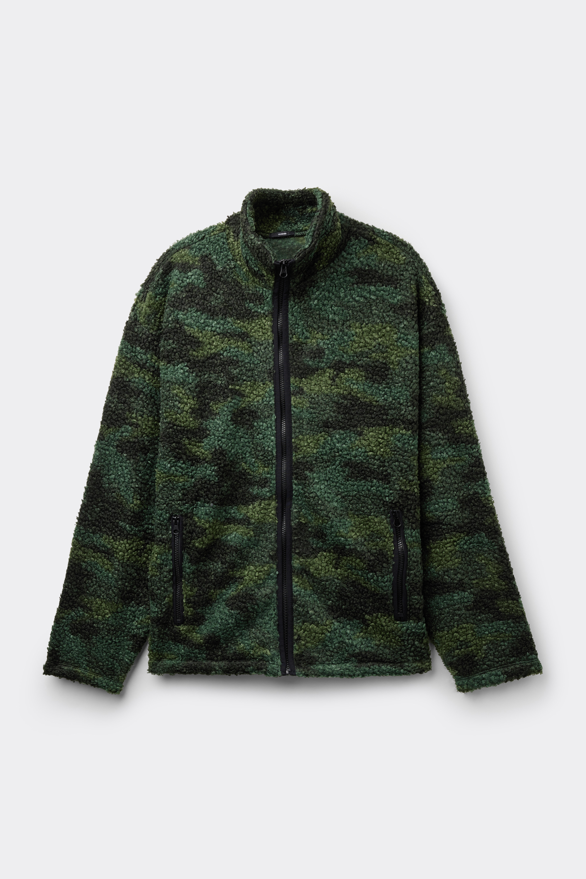 Giacca in Pile con Zip e Tasche Teddy