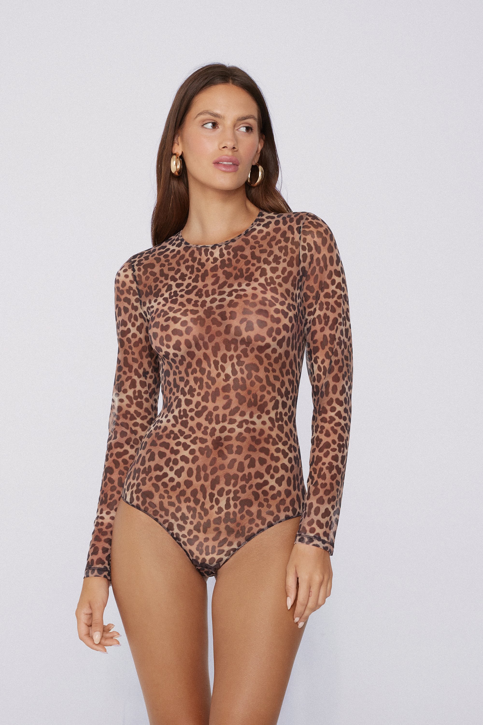 Body Manga Comprida em Classy Animalier