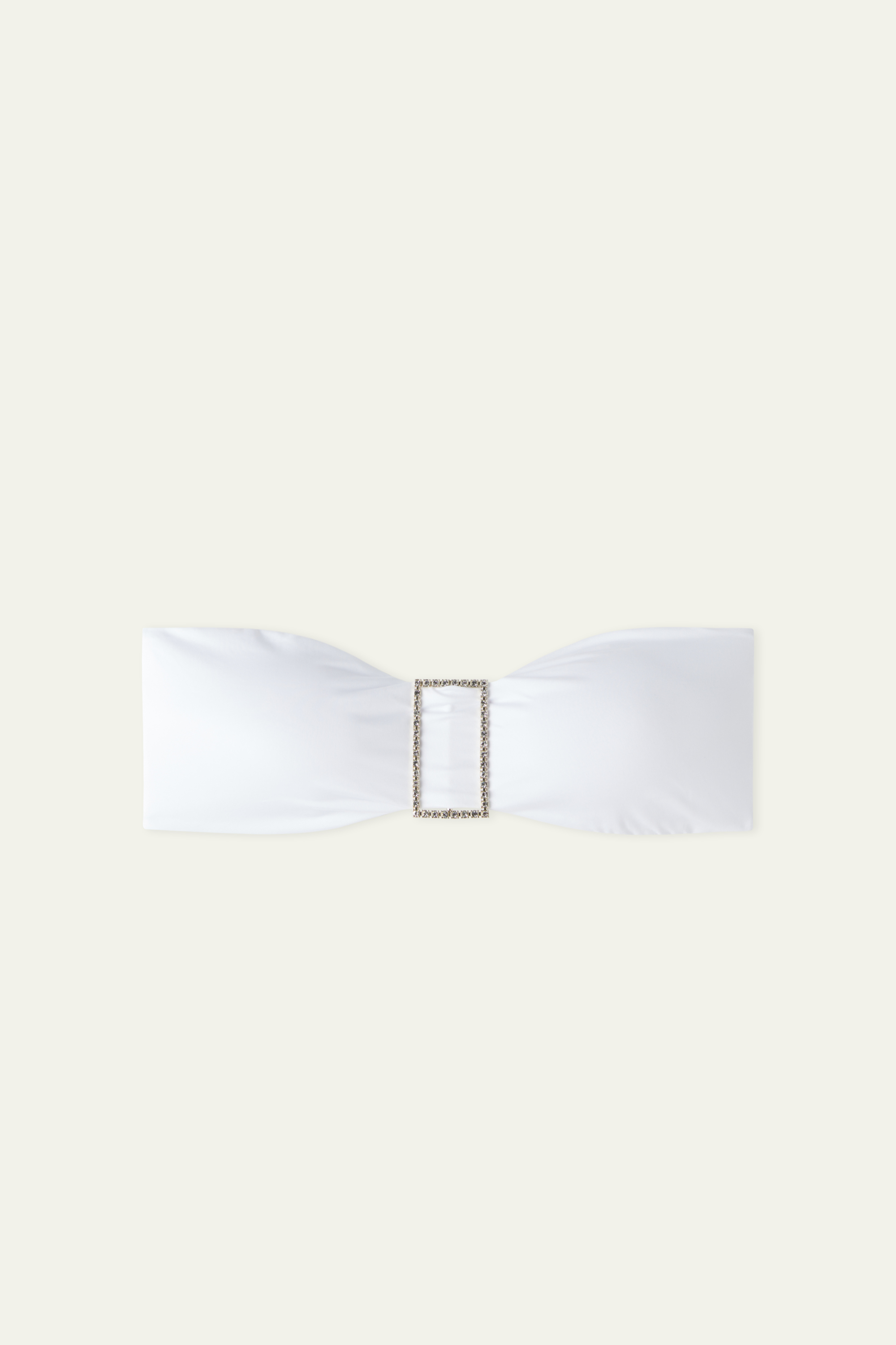 Crystal Buckle Bandeau Bikini Top with Removable Padding