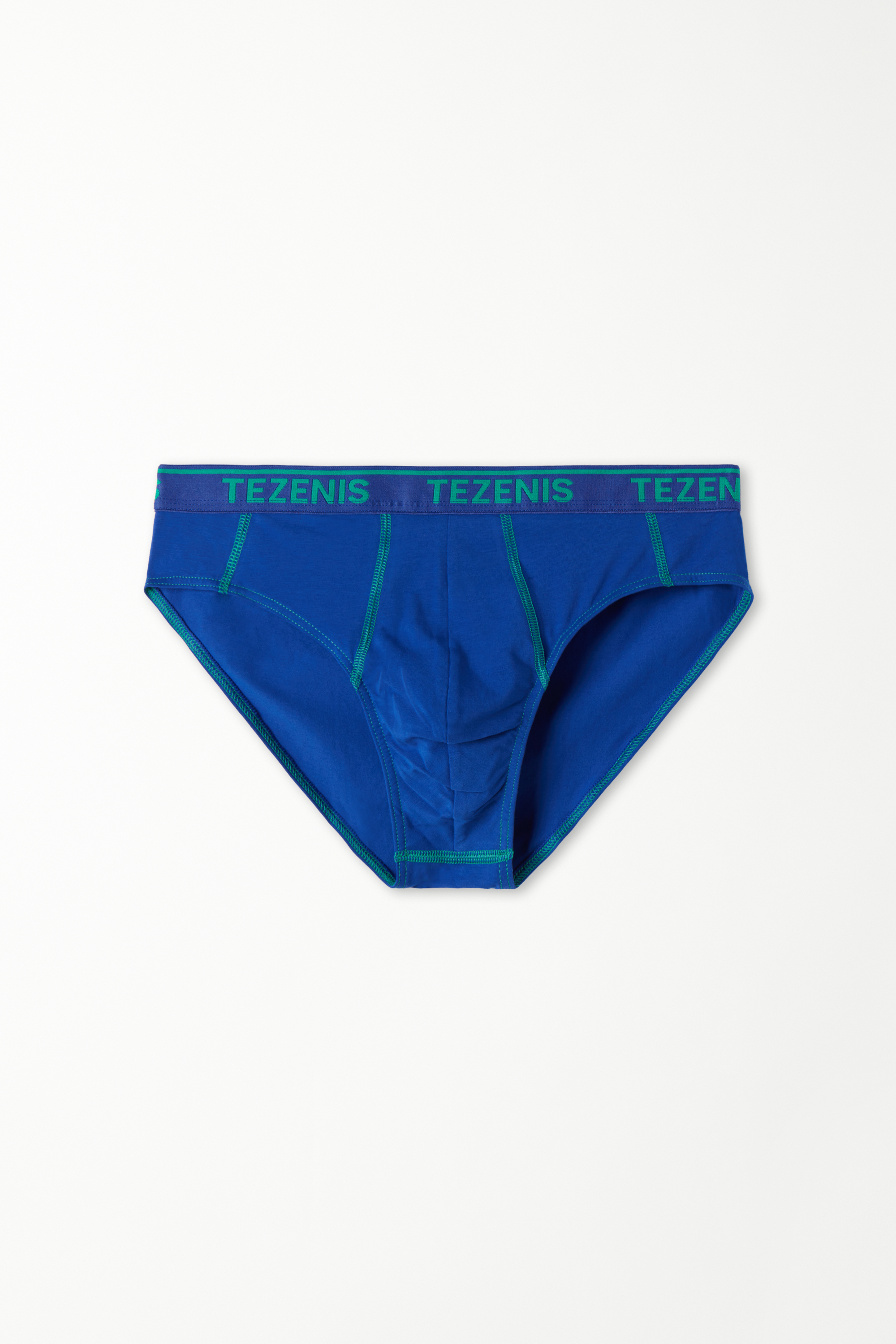 Cotton Briefs with Contrasting Seams and Logo