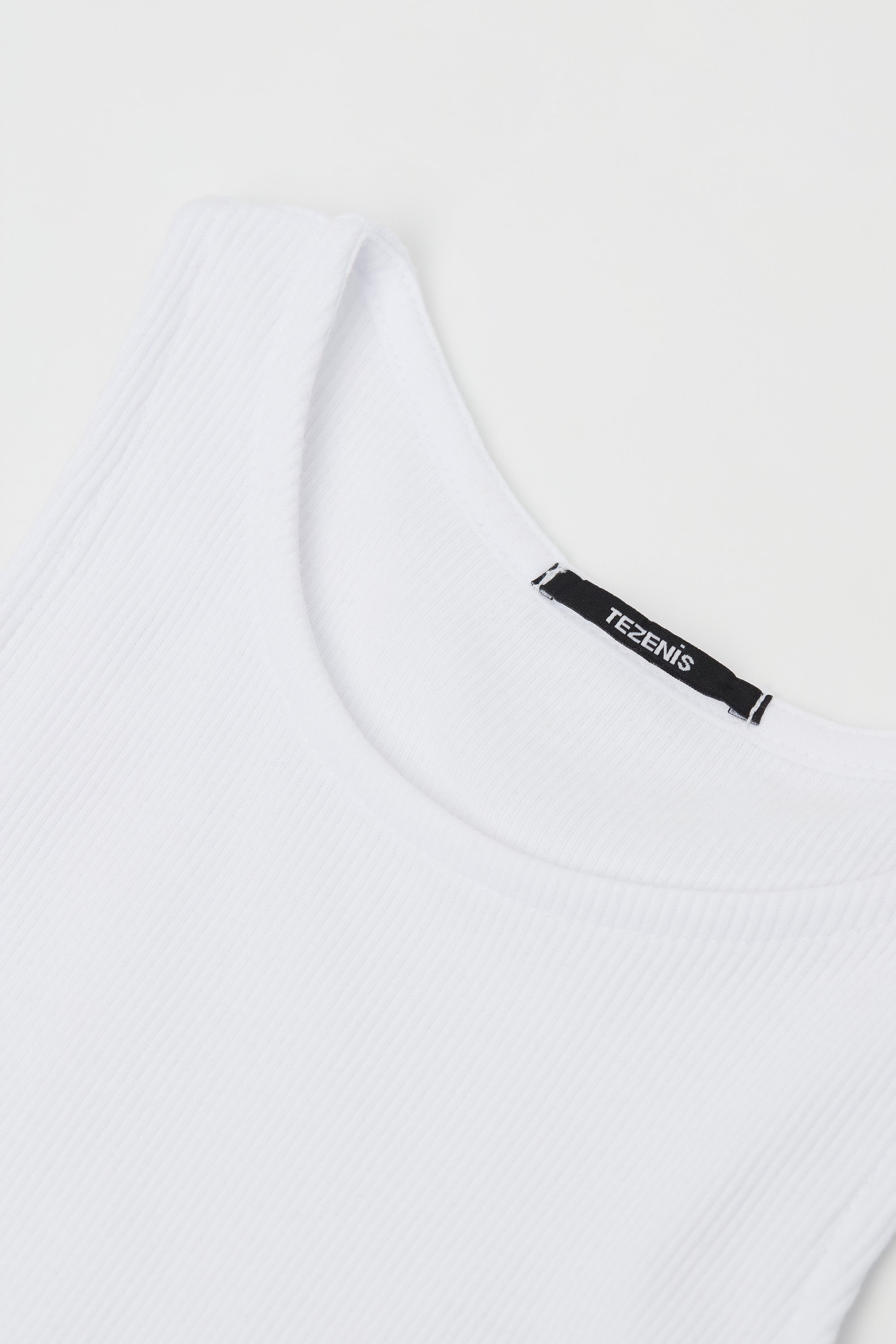 Aμάνικη Ριμπ Μπλούζα με Φαρδιές Τιράντες για Κορίτσια