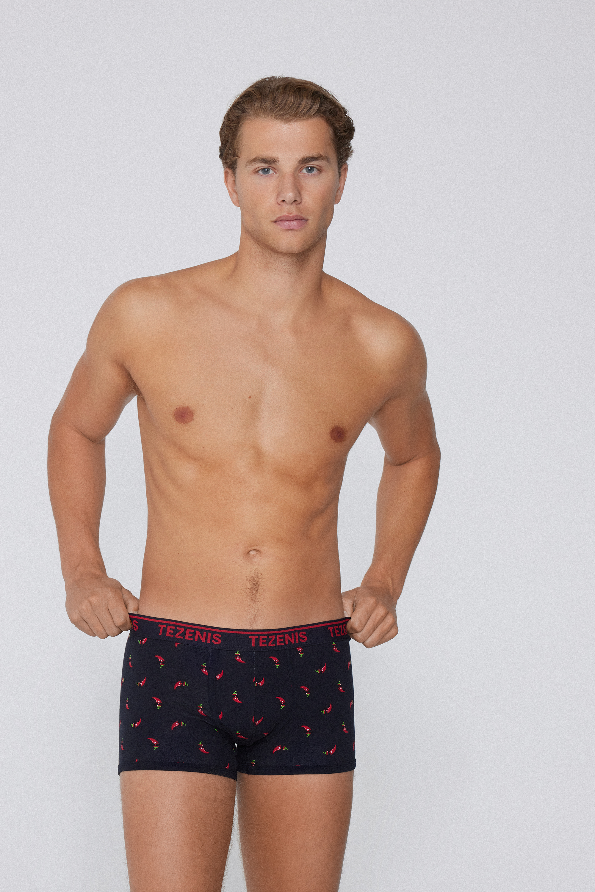 Printed Cotton Logo Boxers with Contrasting Trim