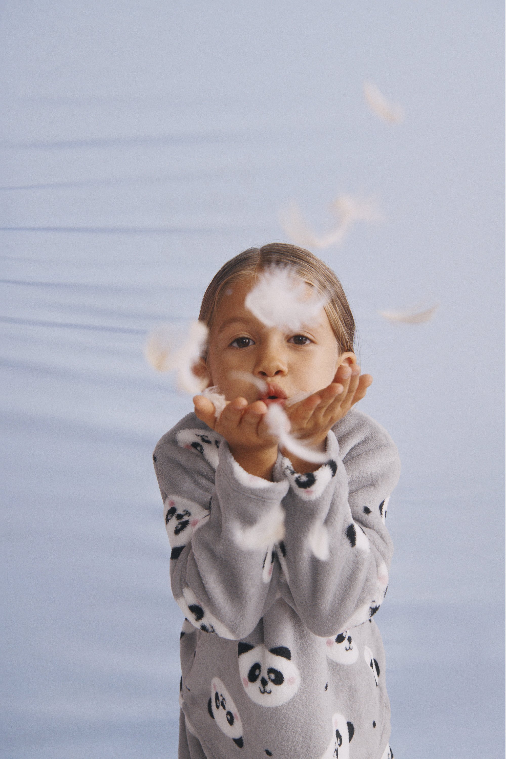 Pigiama Lungo Bimba Pile Leggero Stampa Panda