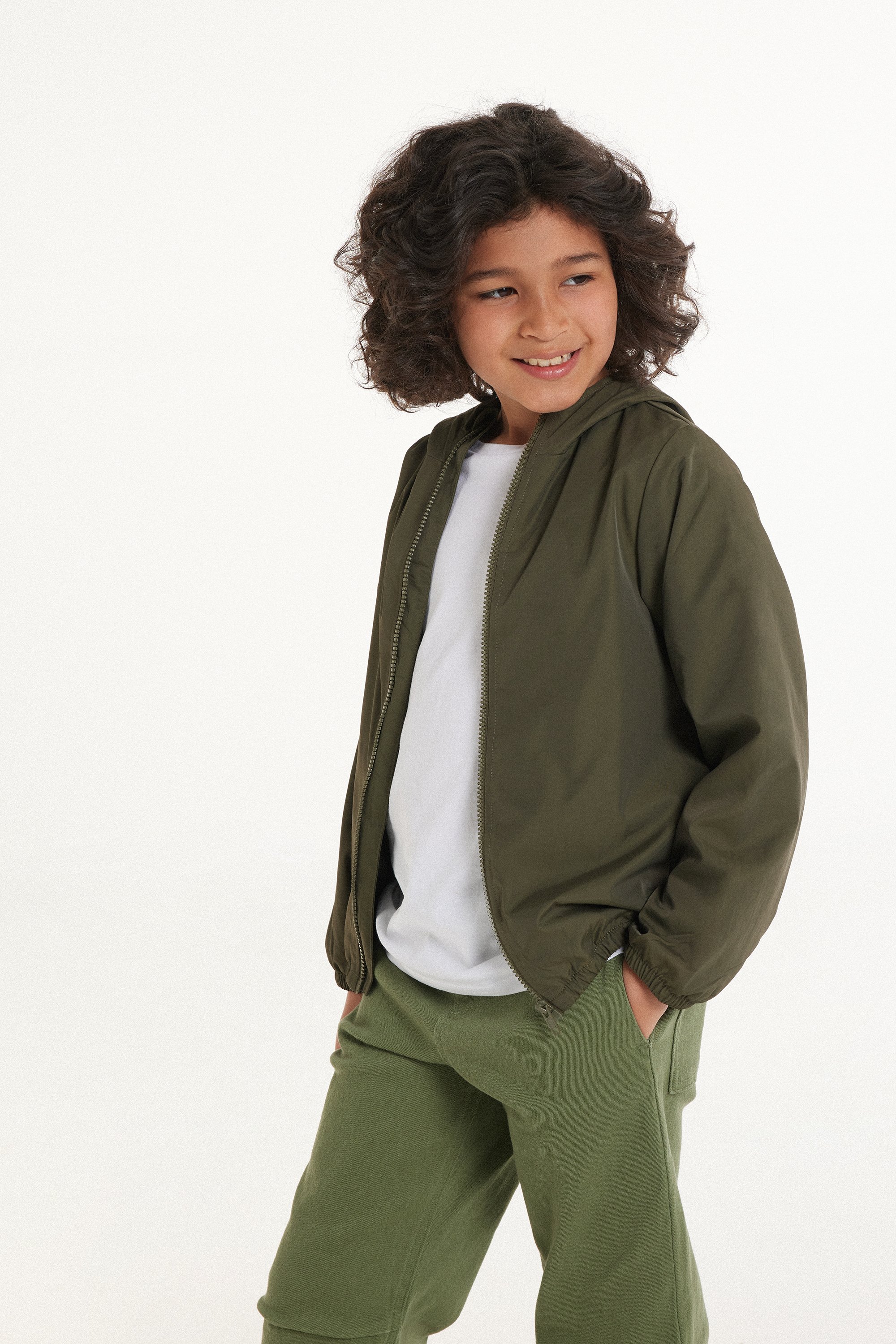 Kids’ Unisex Jacket with a Zip and Hood in Technical Fabric