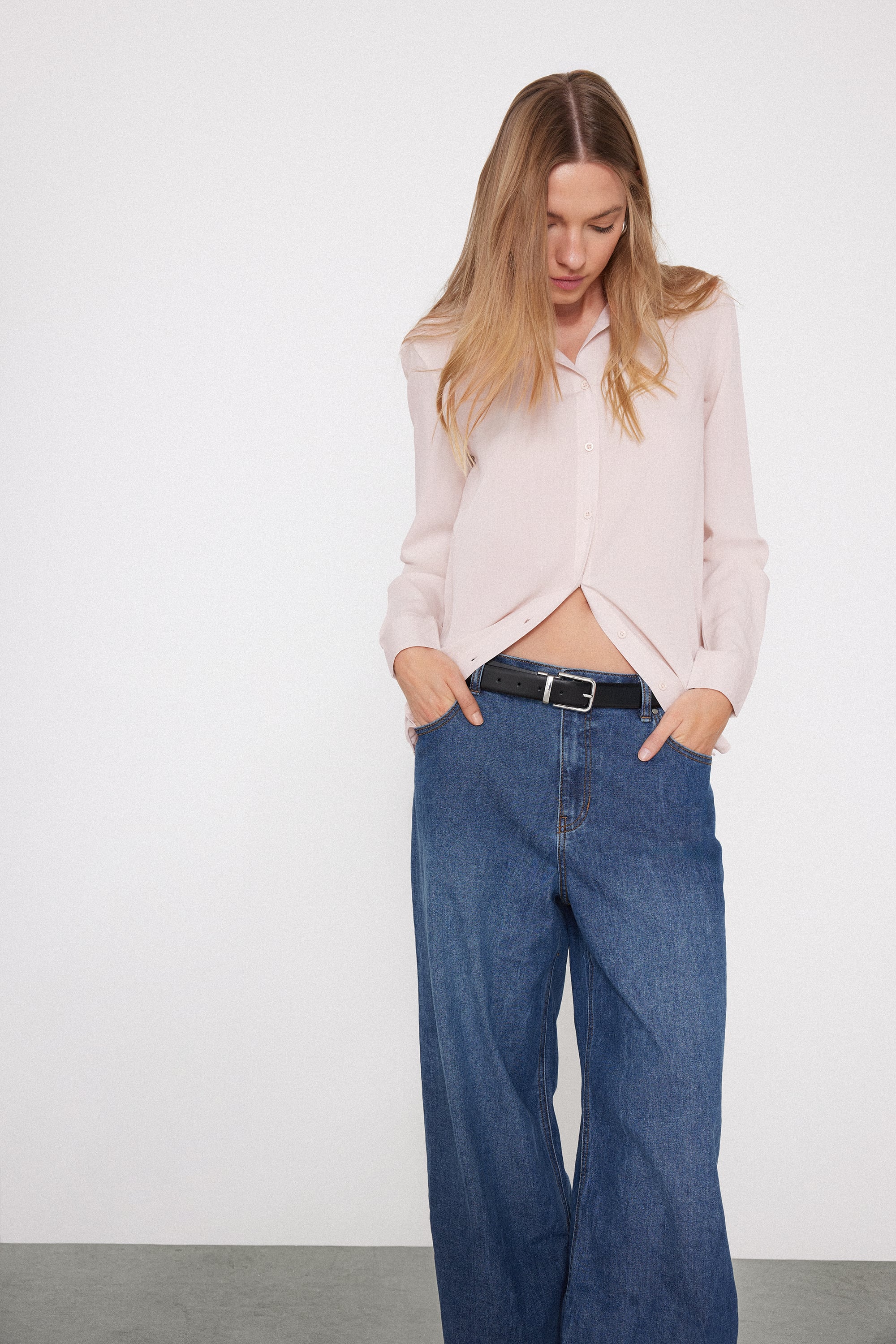 Camicia Manica Lunga Tela Viscosa