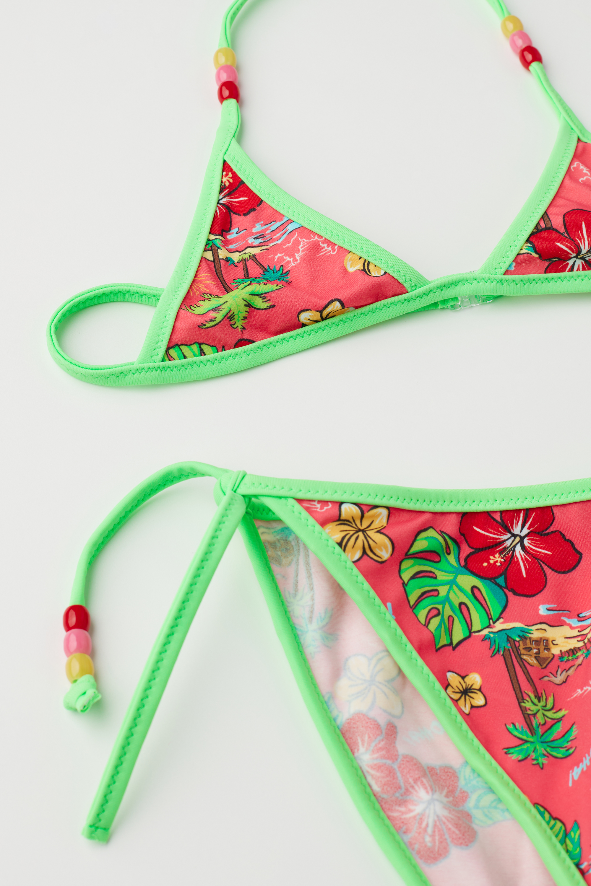 Bra Triangular de Bikini con Estampado Aloha para Niña