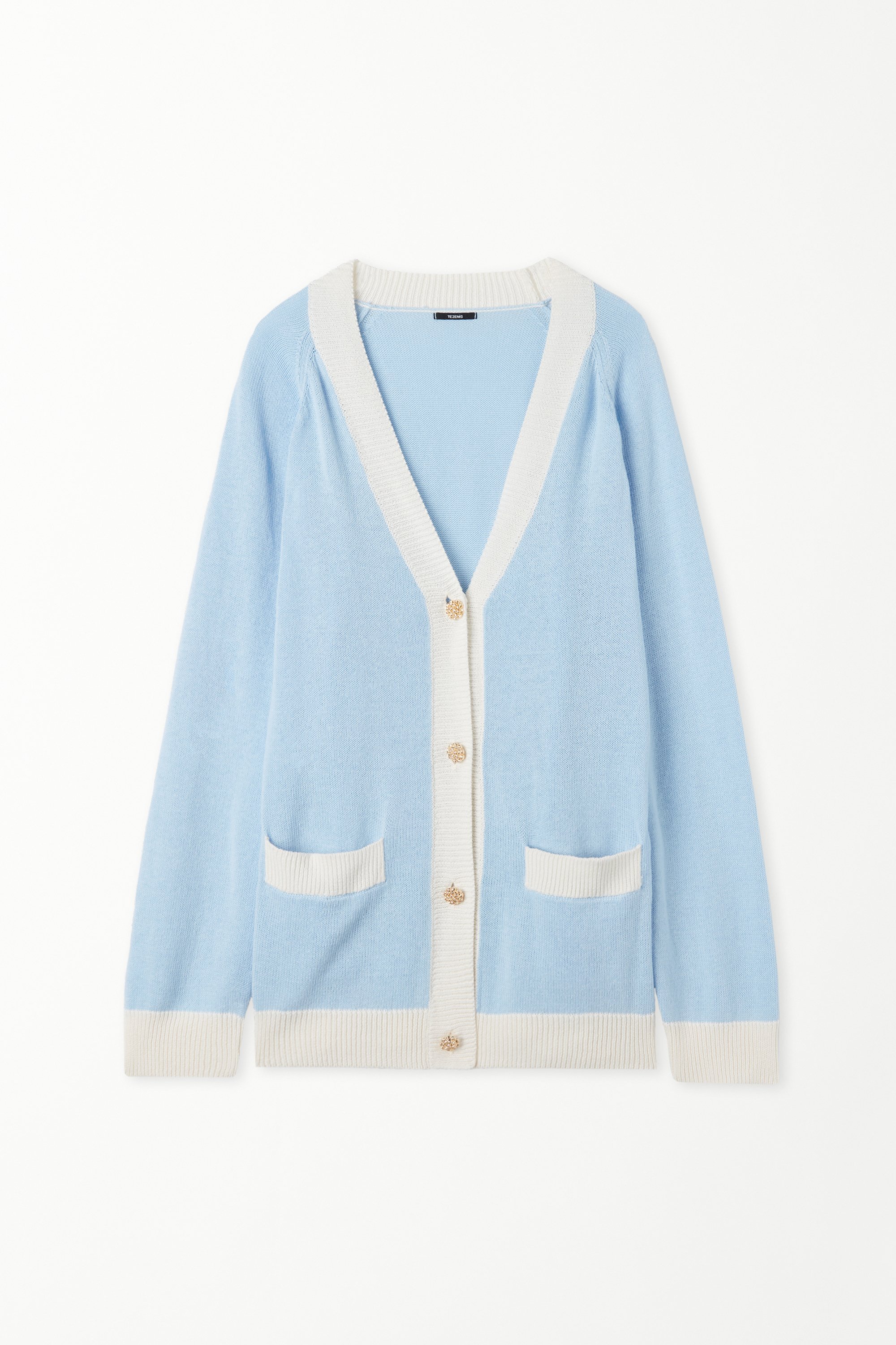 Long-Sleeved Fully-Fashioned Cardigan with Buttons