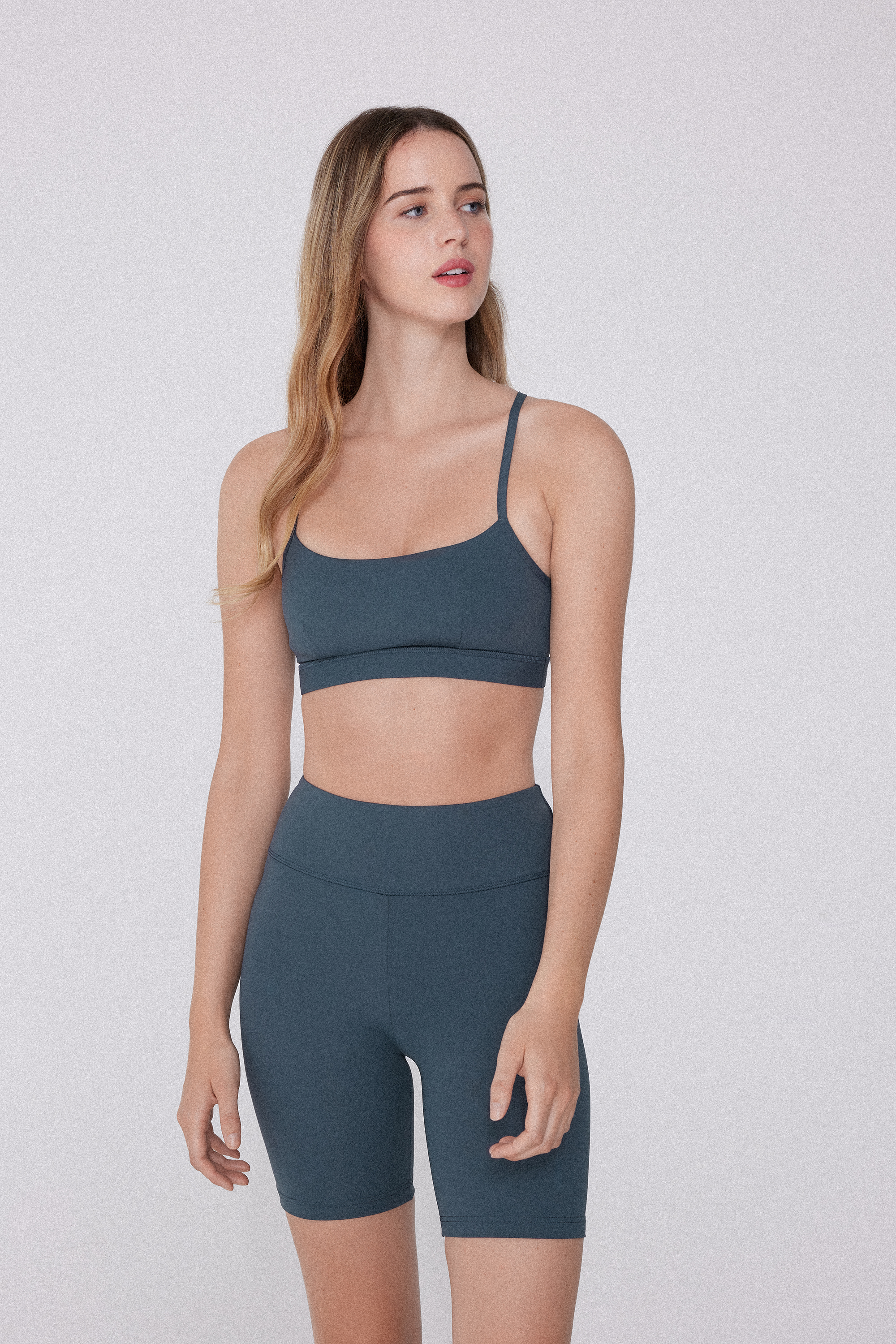 Spaghetti Shoulder Strap Padded Short Sport Top