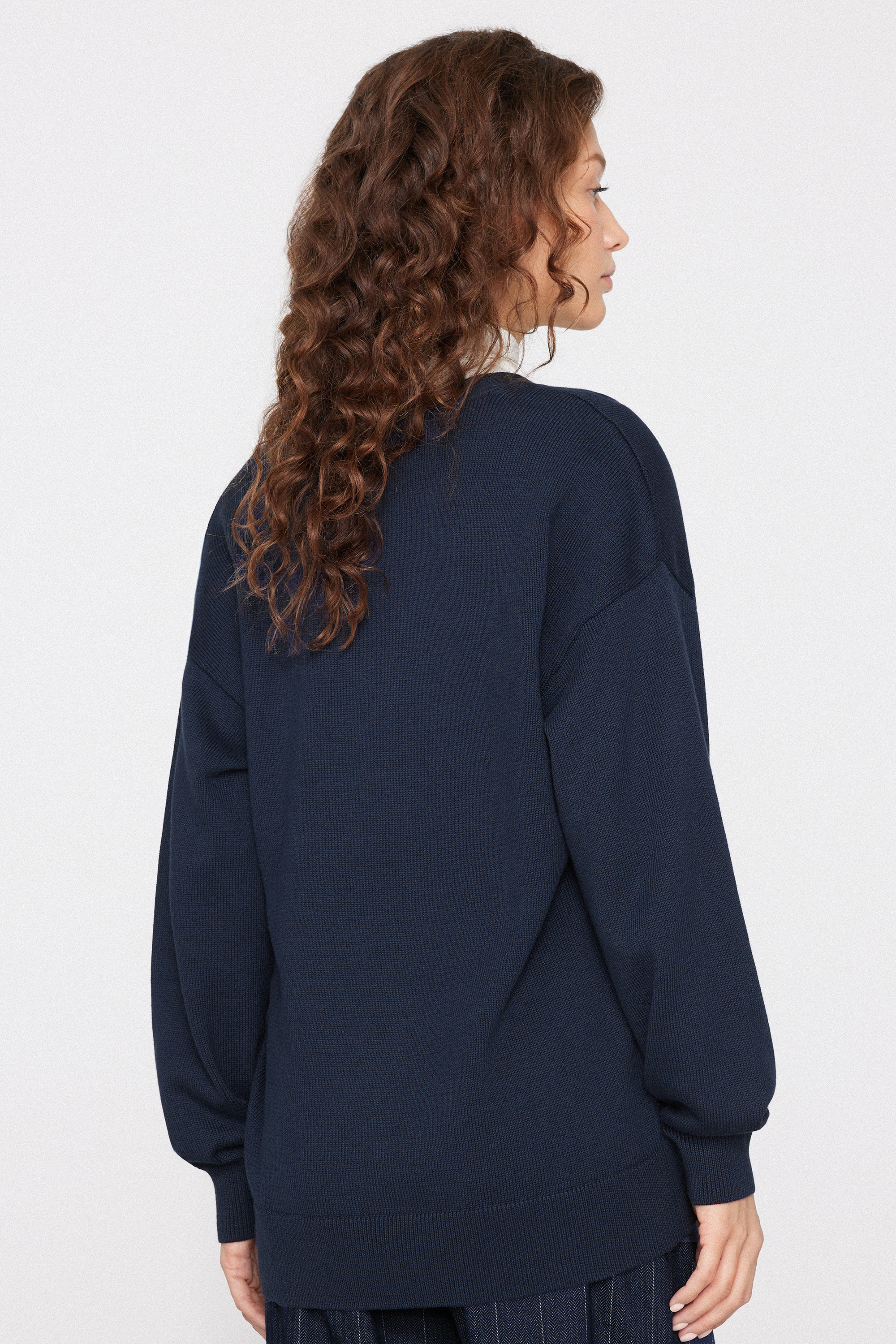 Cotton and Modal V-Neck Knit Cardigan