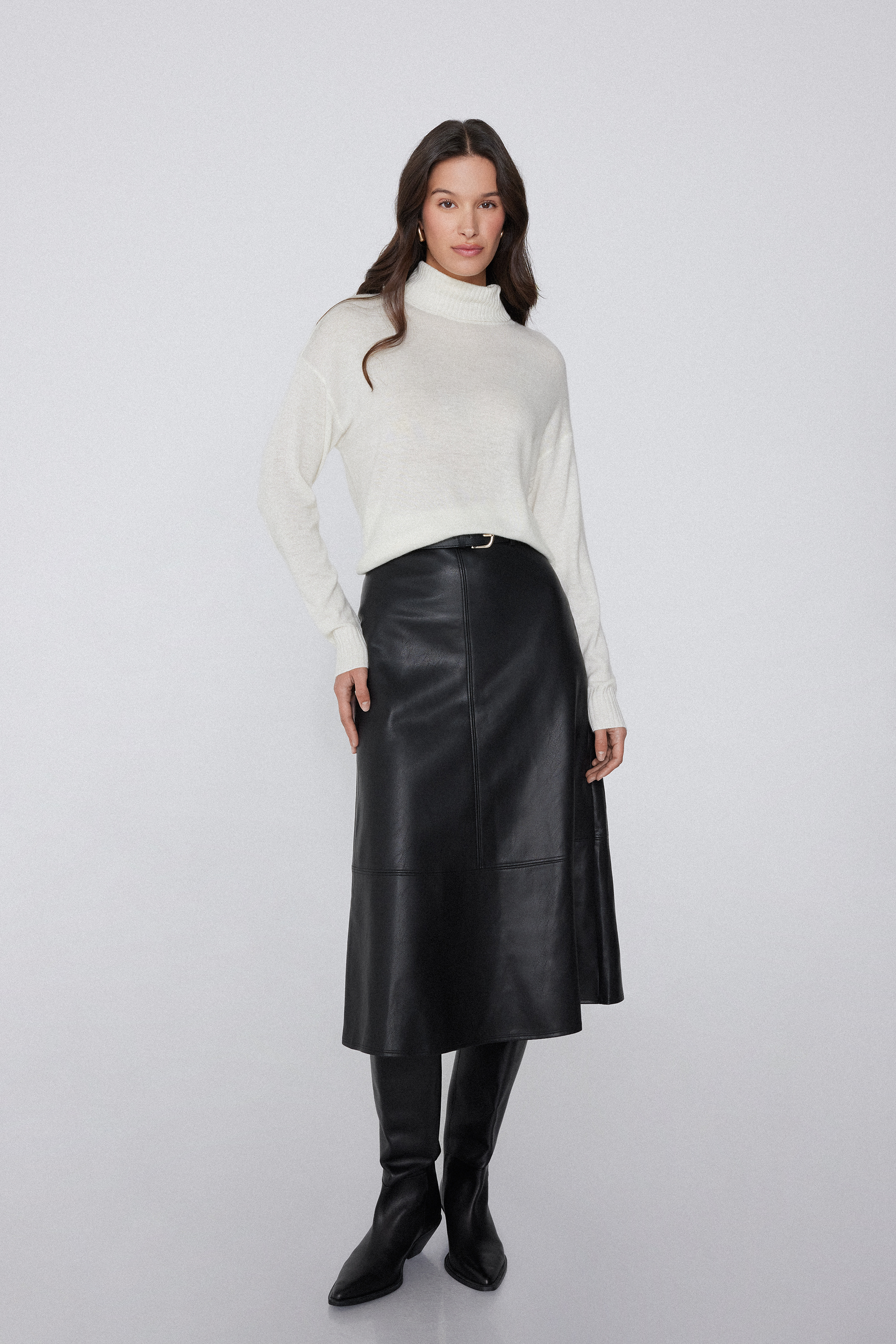 Camiseta Larga Gruesa Cuello Alto Lana