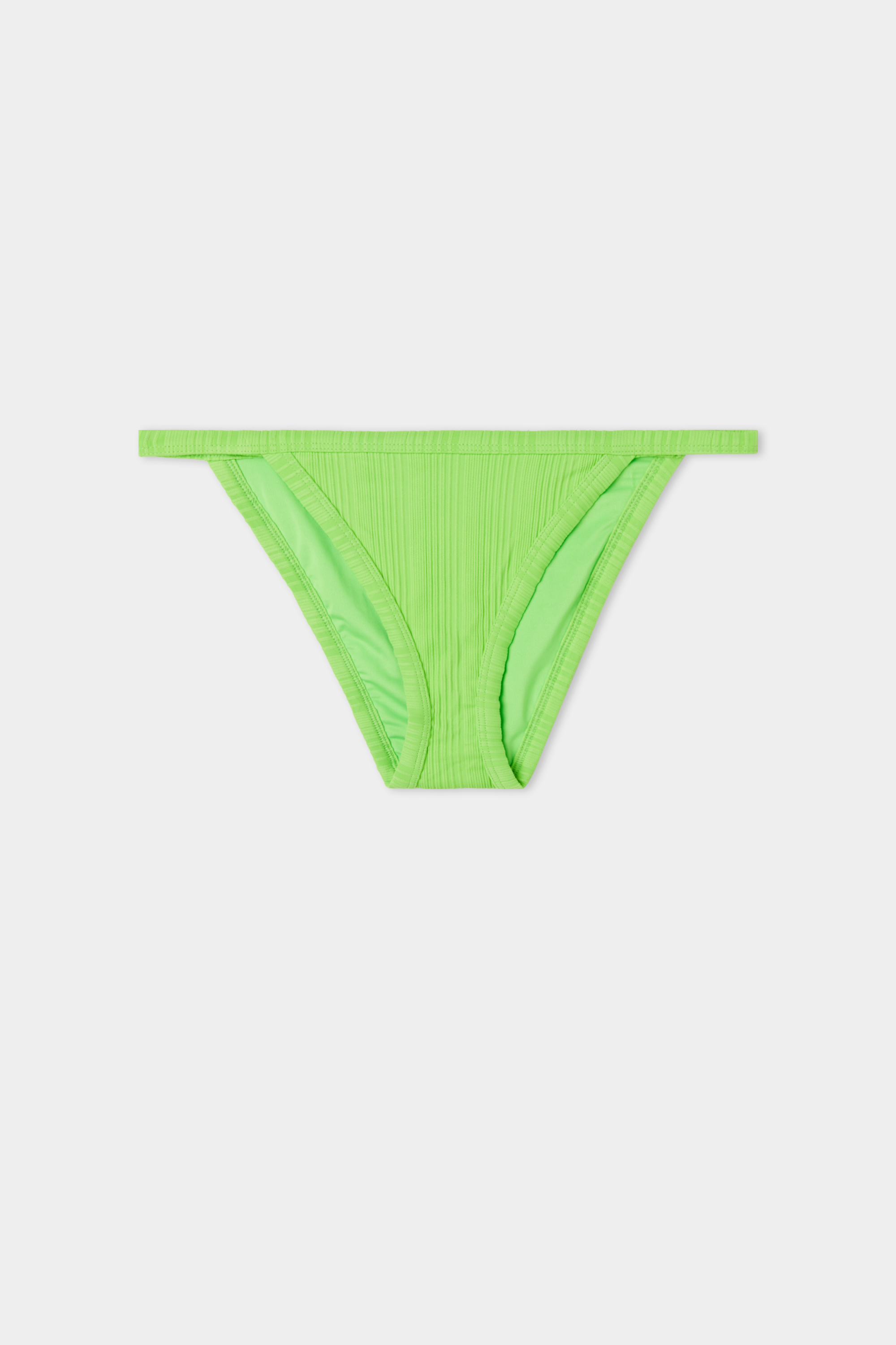 Green Tanga Bikini Bottoms in Recycled Ribbed Microfibre