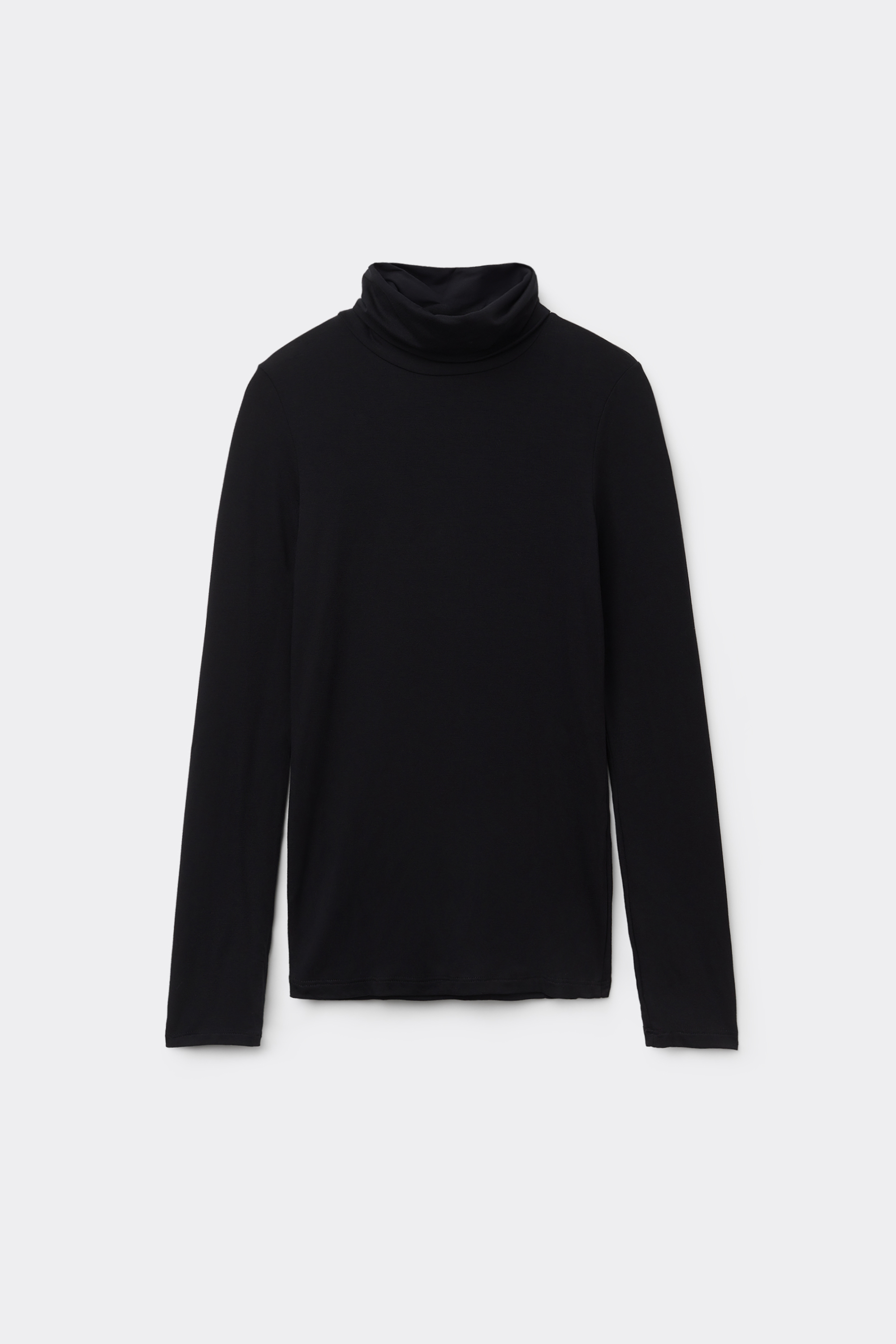 Long Sleeve Viscose Polo Neck Top