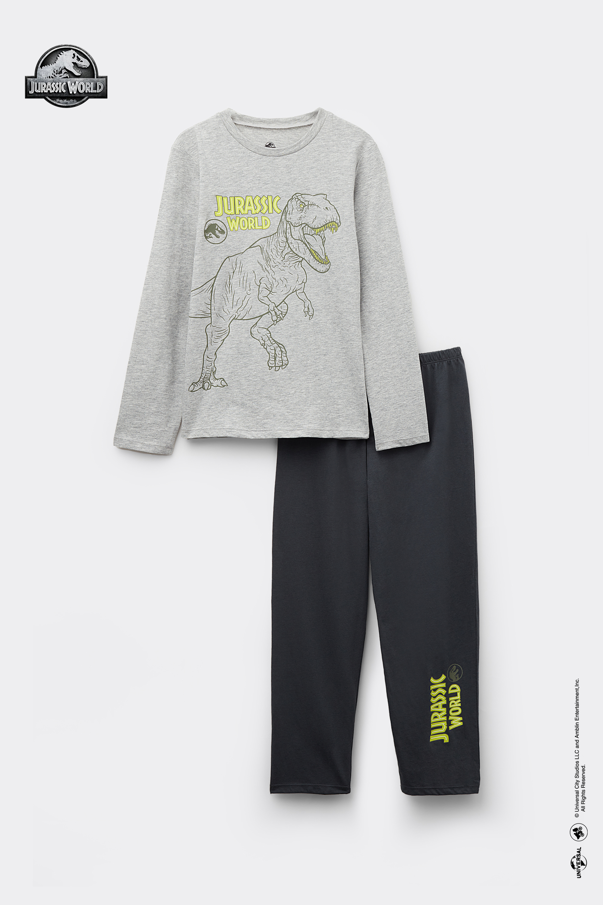 Langer Pyjama aus Baumwolle mit Jurassic-World-Print