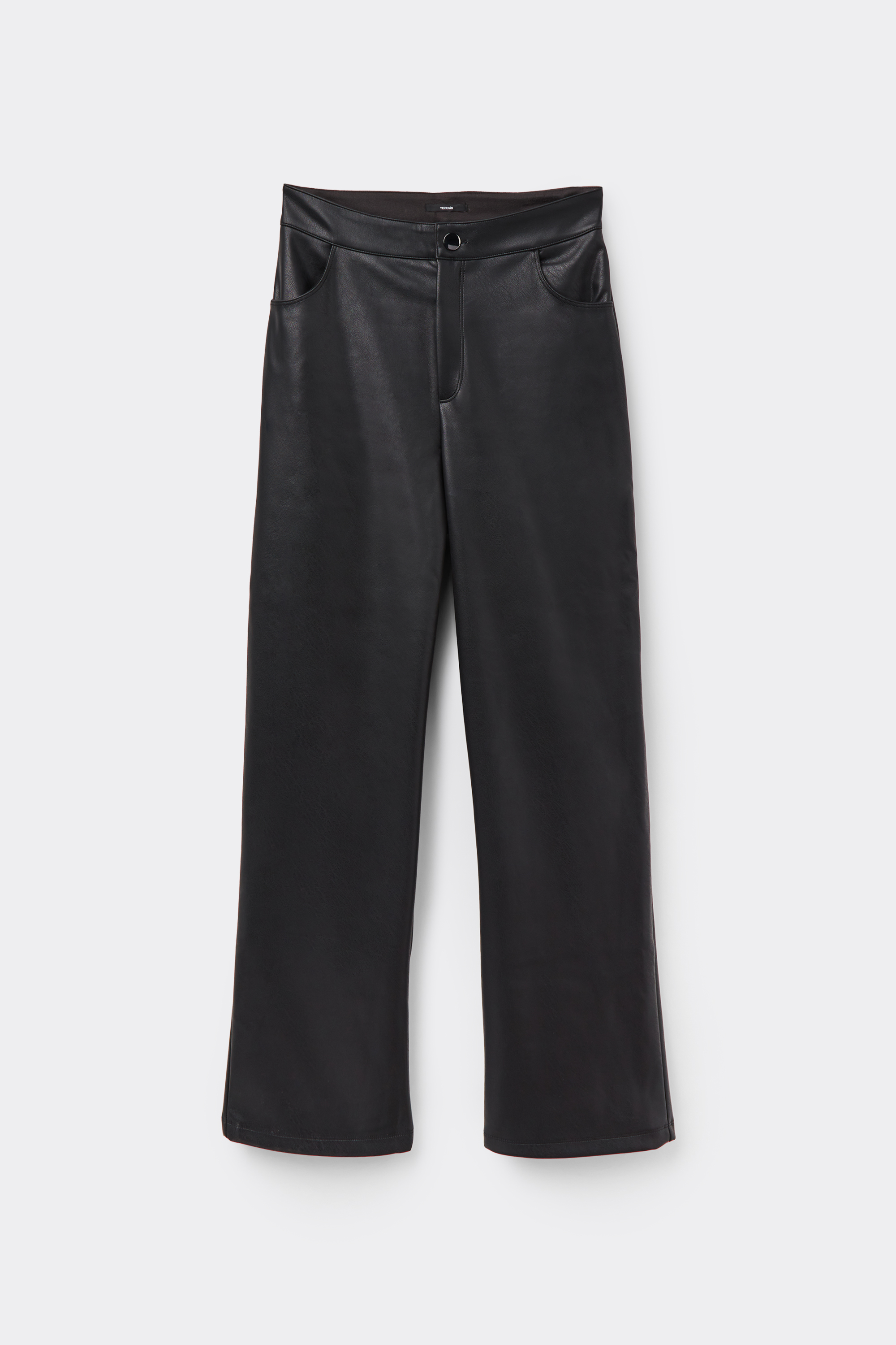 Pantaloni Lunghi Sigaretta Effetto Pelle