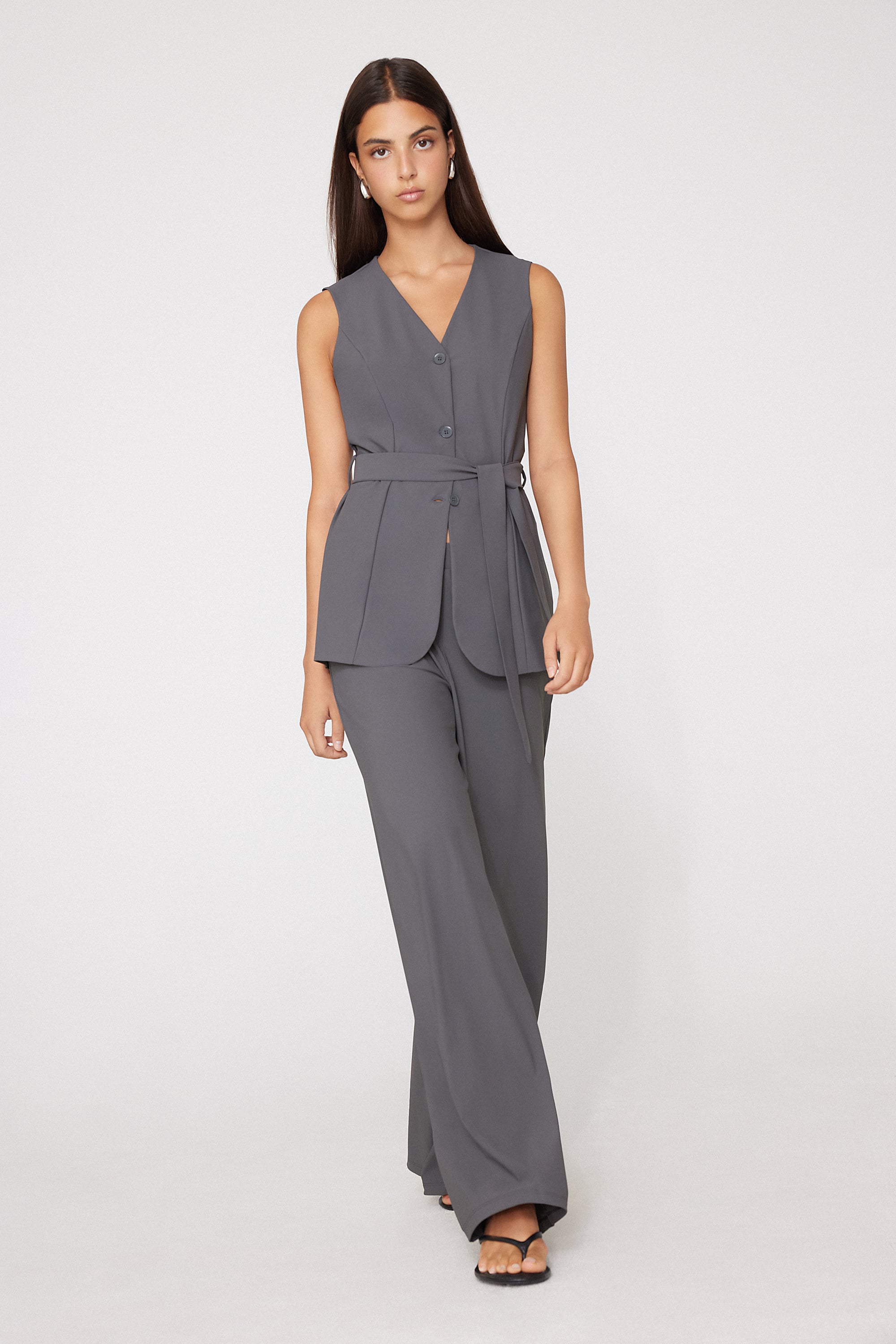 Pantaloni Lunghi a Palazzo Microfibra Easy Fit
