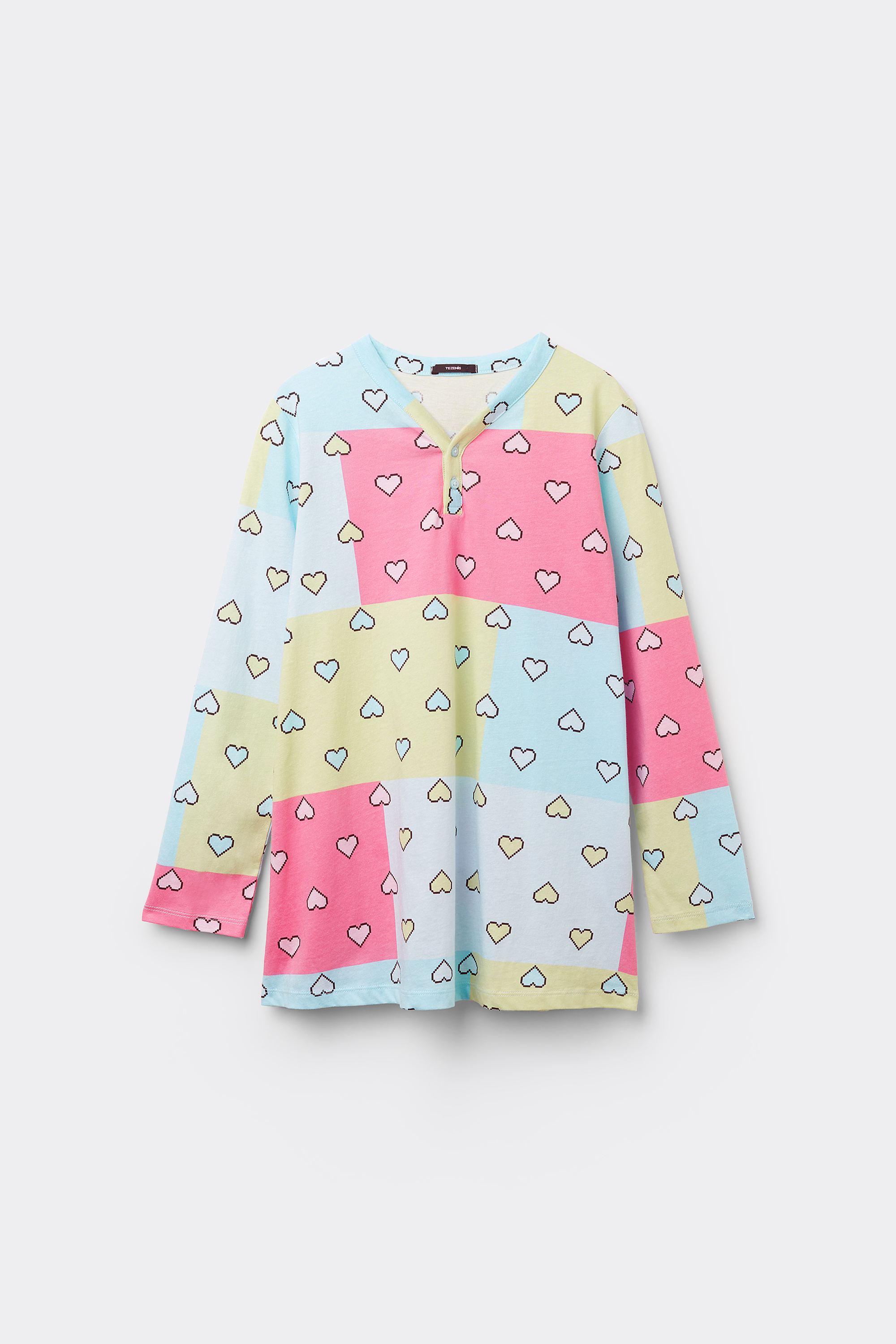 Camisón de Algodón con Corazones