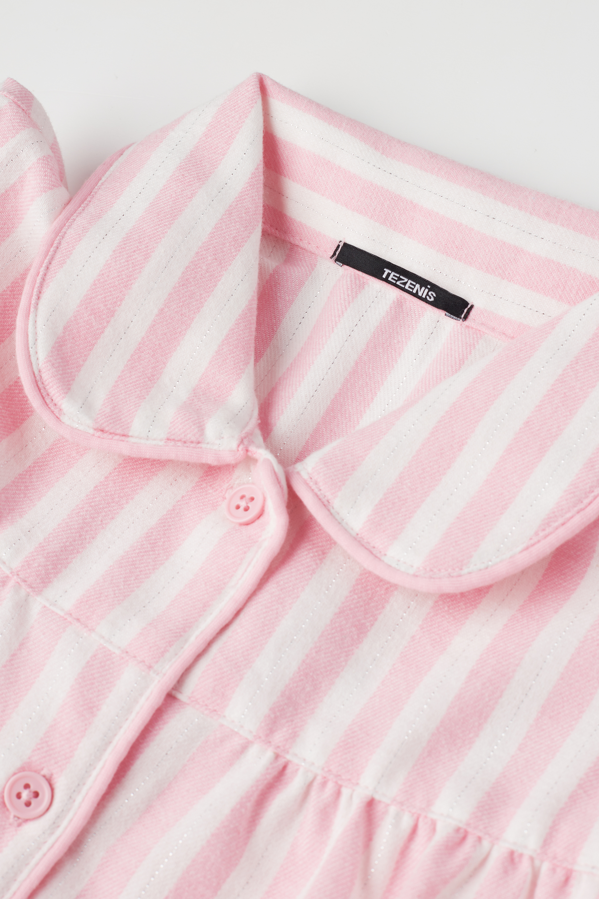 Camicia da Notte Manica Lunga Aperta in Flanella