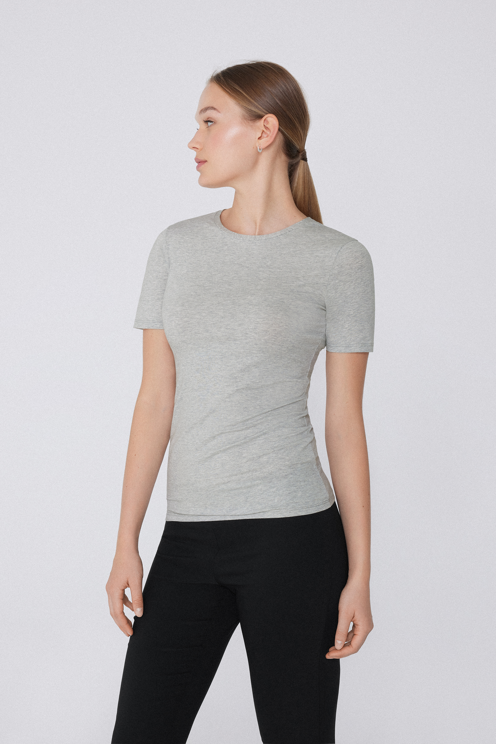 Crew Neck T-Shirt in Stretch Cotton