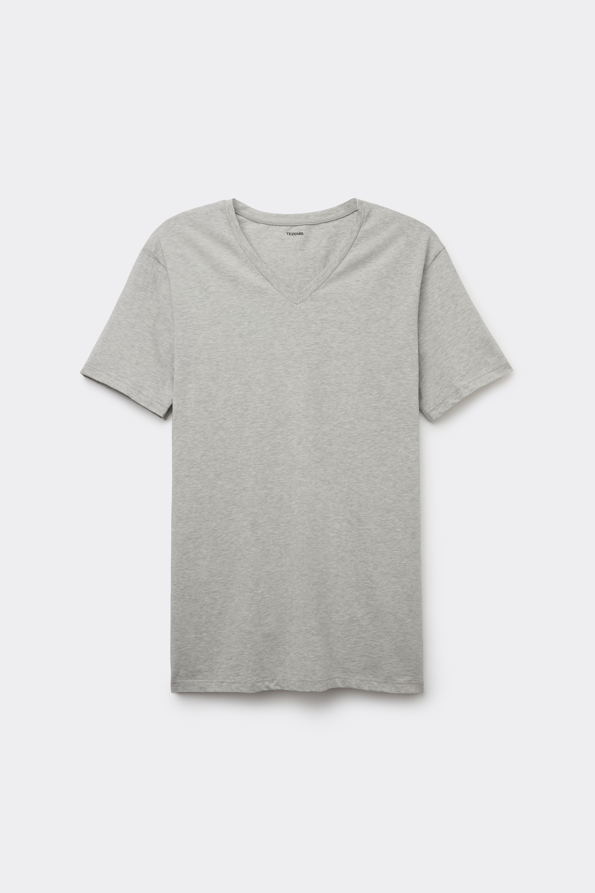 T-shirt homme col V en coton stretch