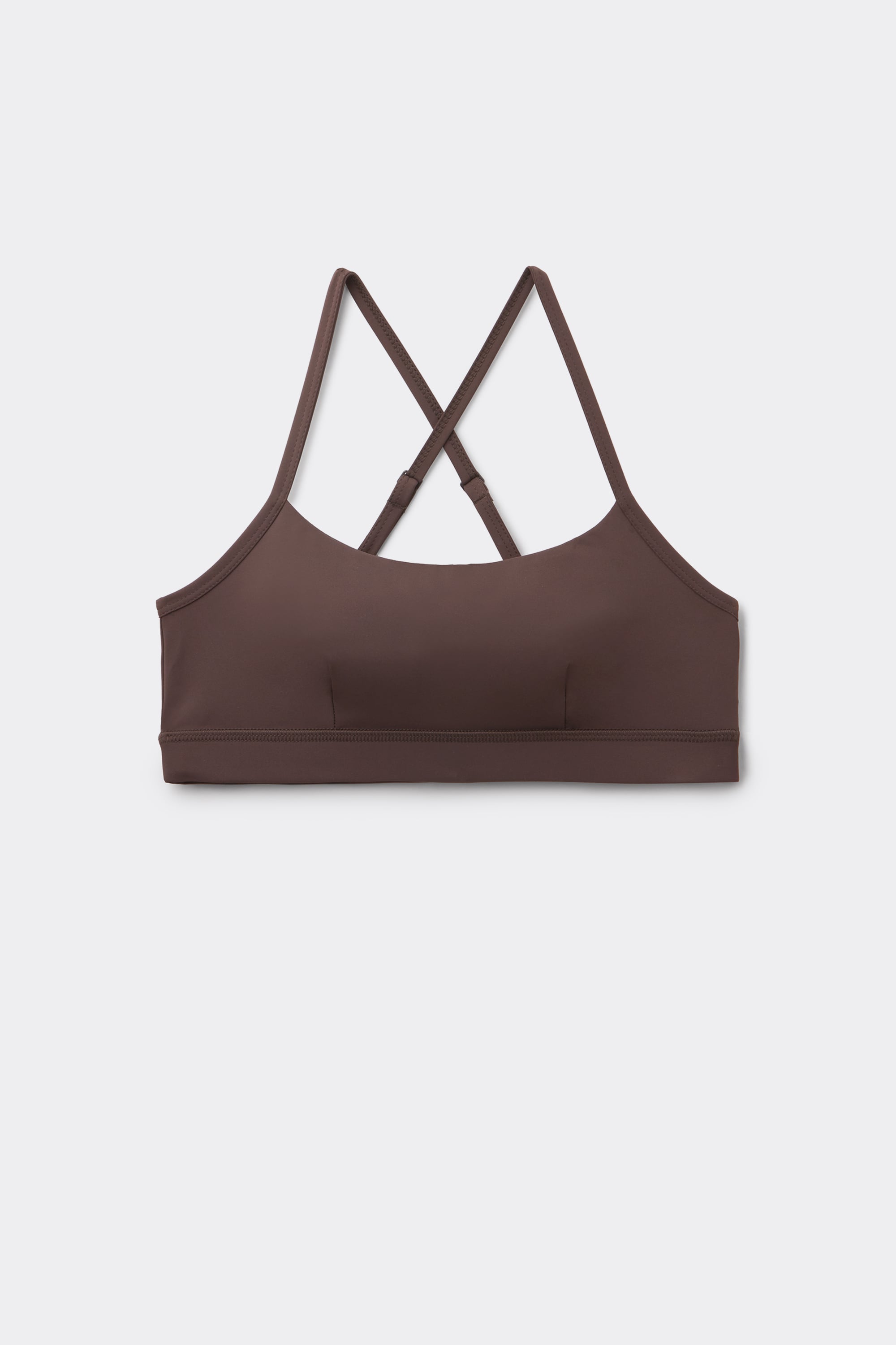 Kurzes gepolstertes Sporttop mit schmalen Tr&auml;gern