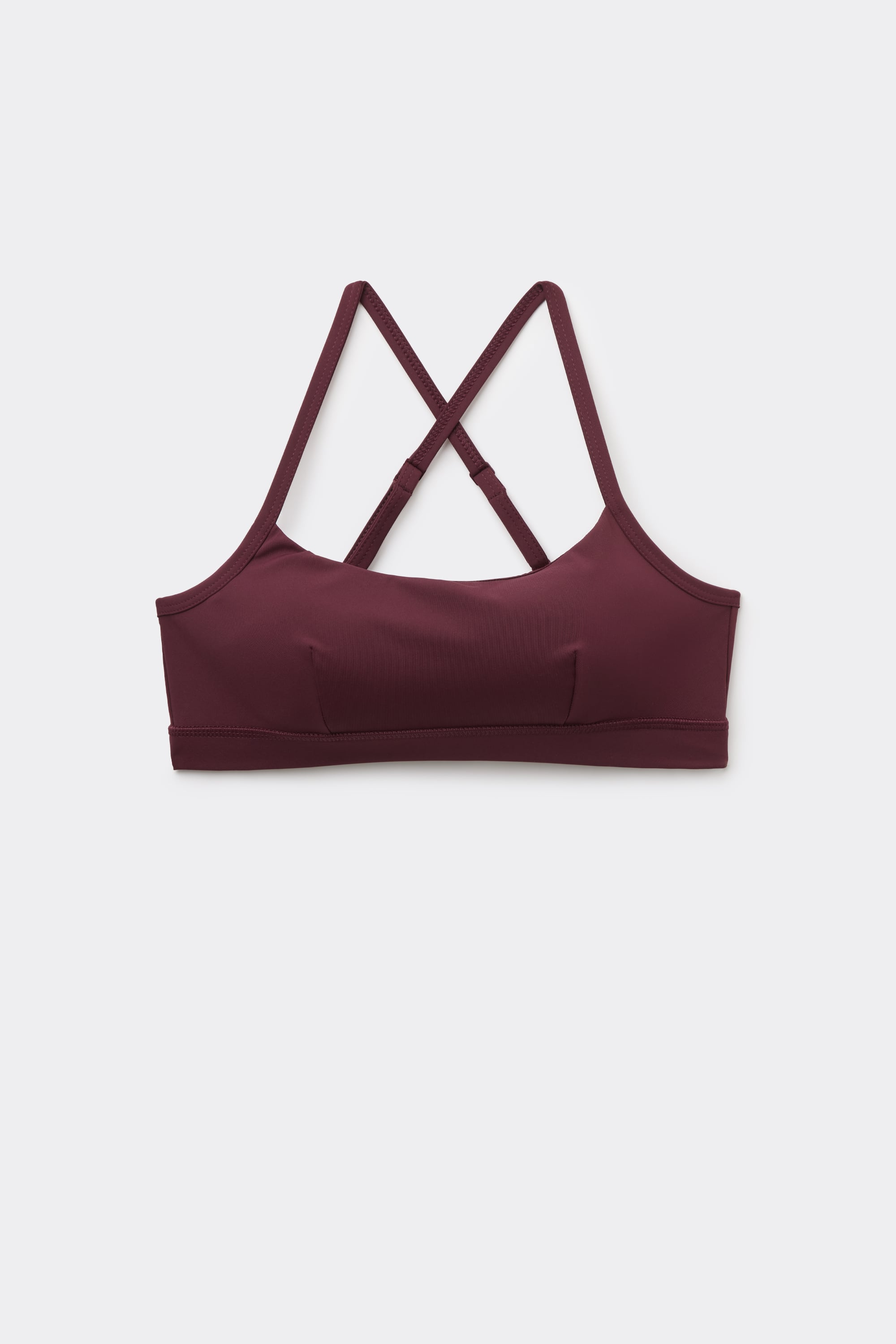 Kurzes gepolstertes Sporttop mit schmalen Tr&auml;gern
