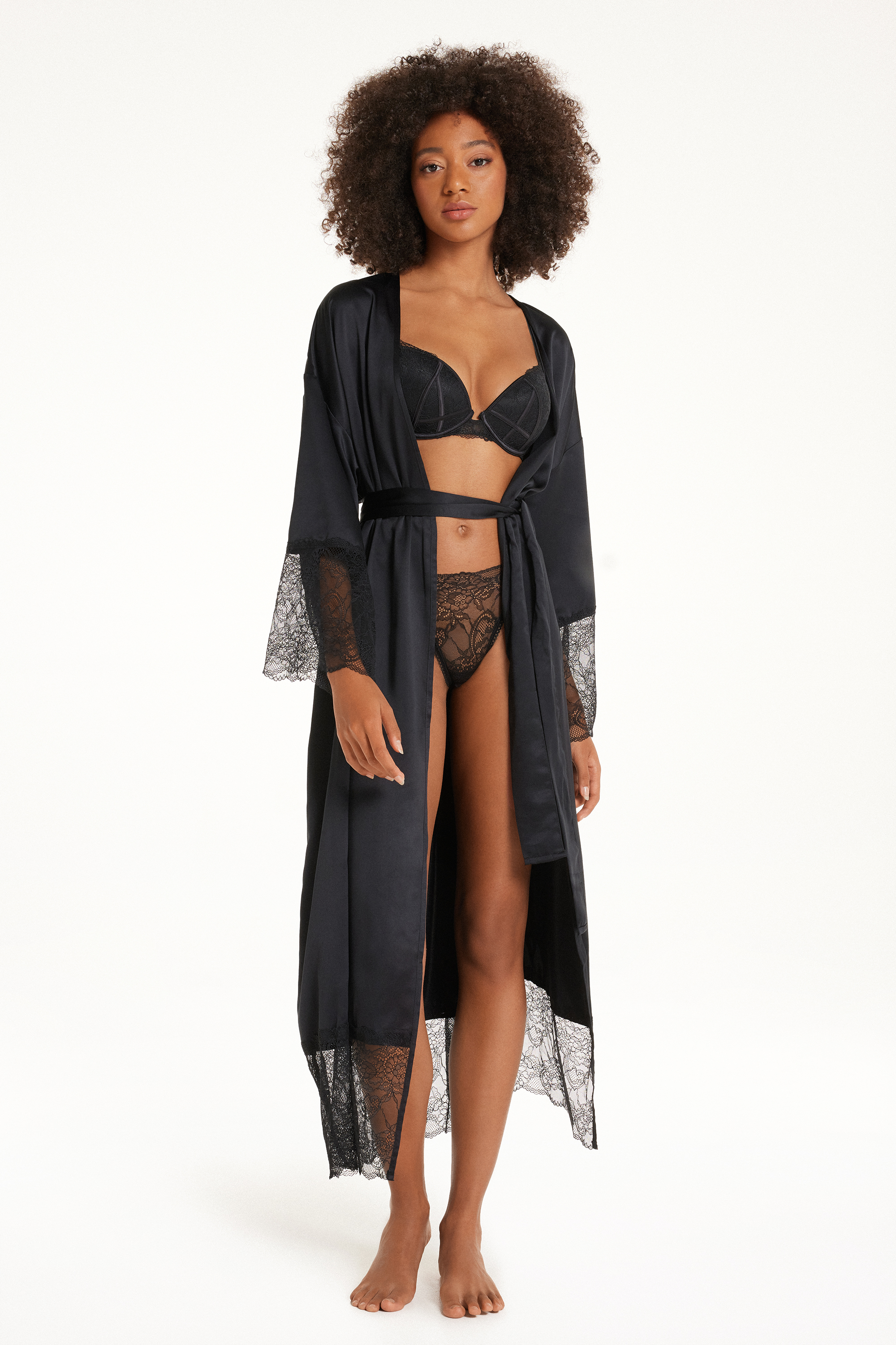 Long Timeless Lace Dressing Gown