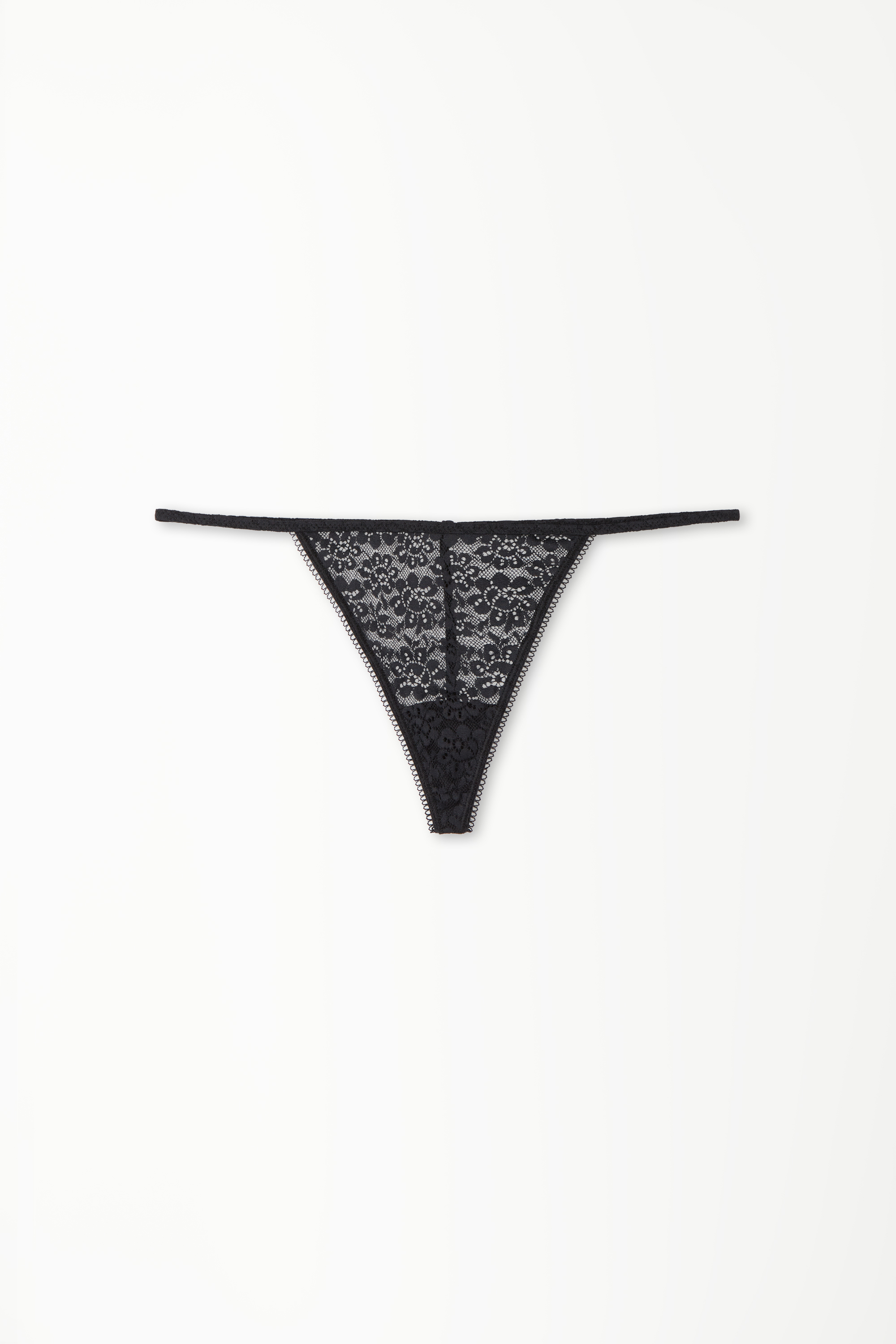 G-String with Thin Tanga-Style Panel in Recycled Lace