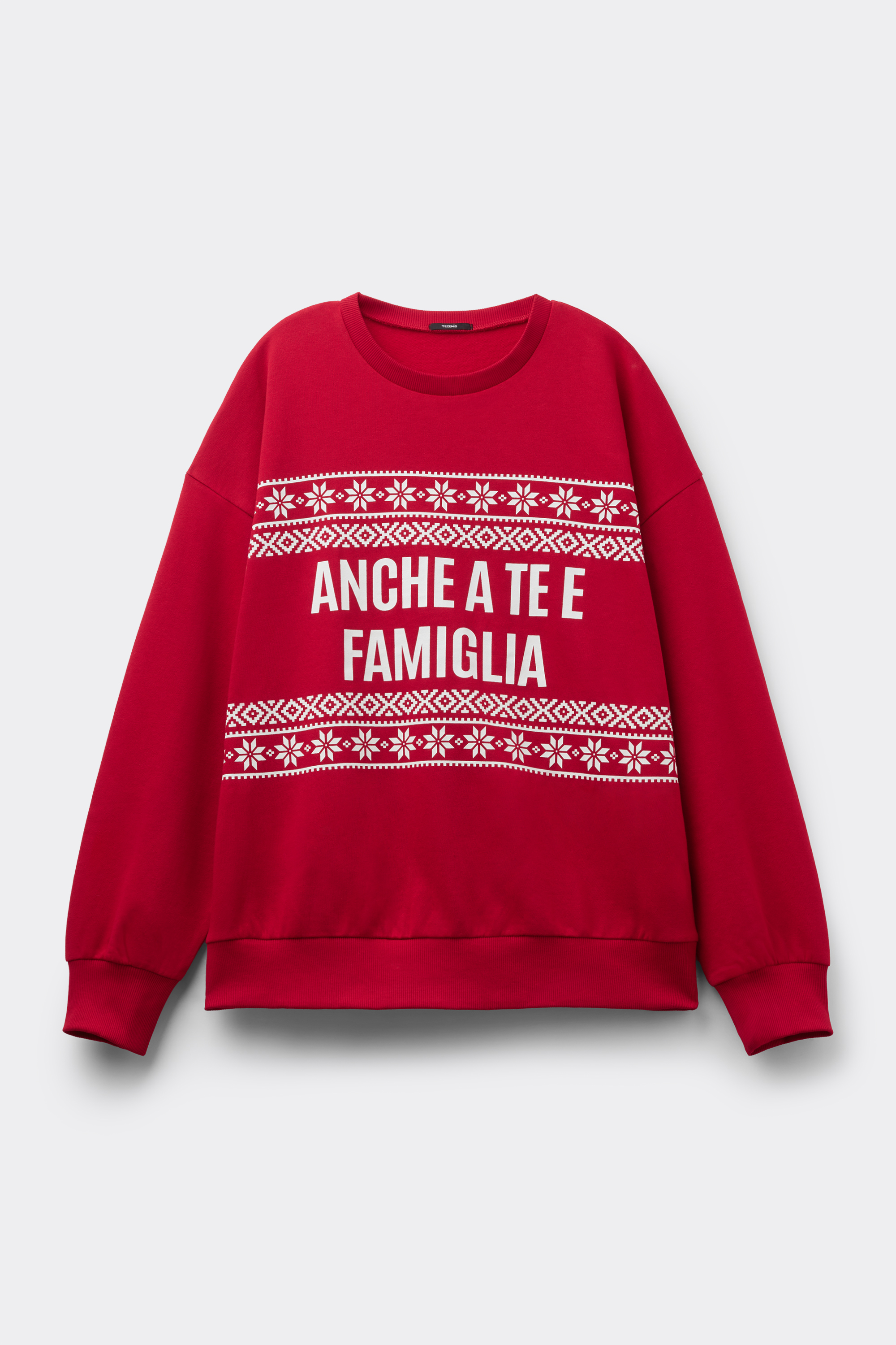 Felpa Girocollo con Fantasia Natalizia