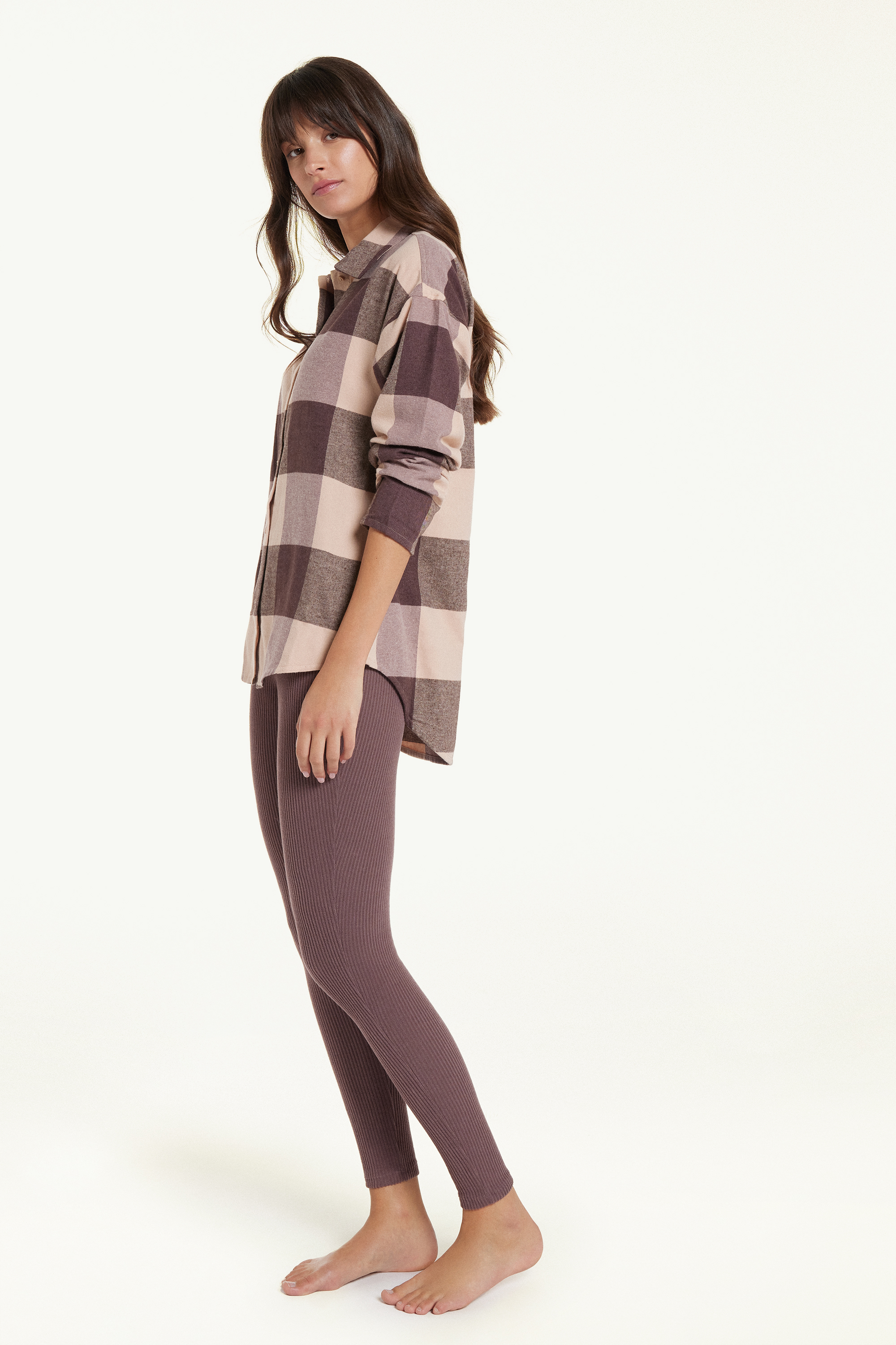 Long Button-Front Flannel Pyjamas