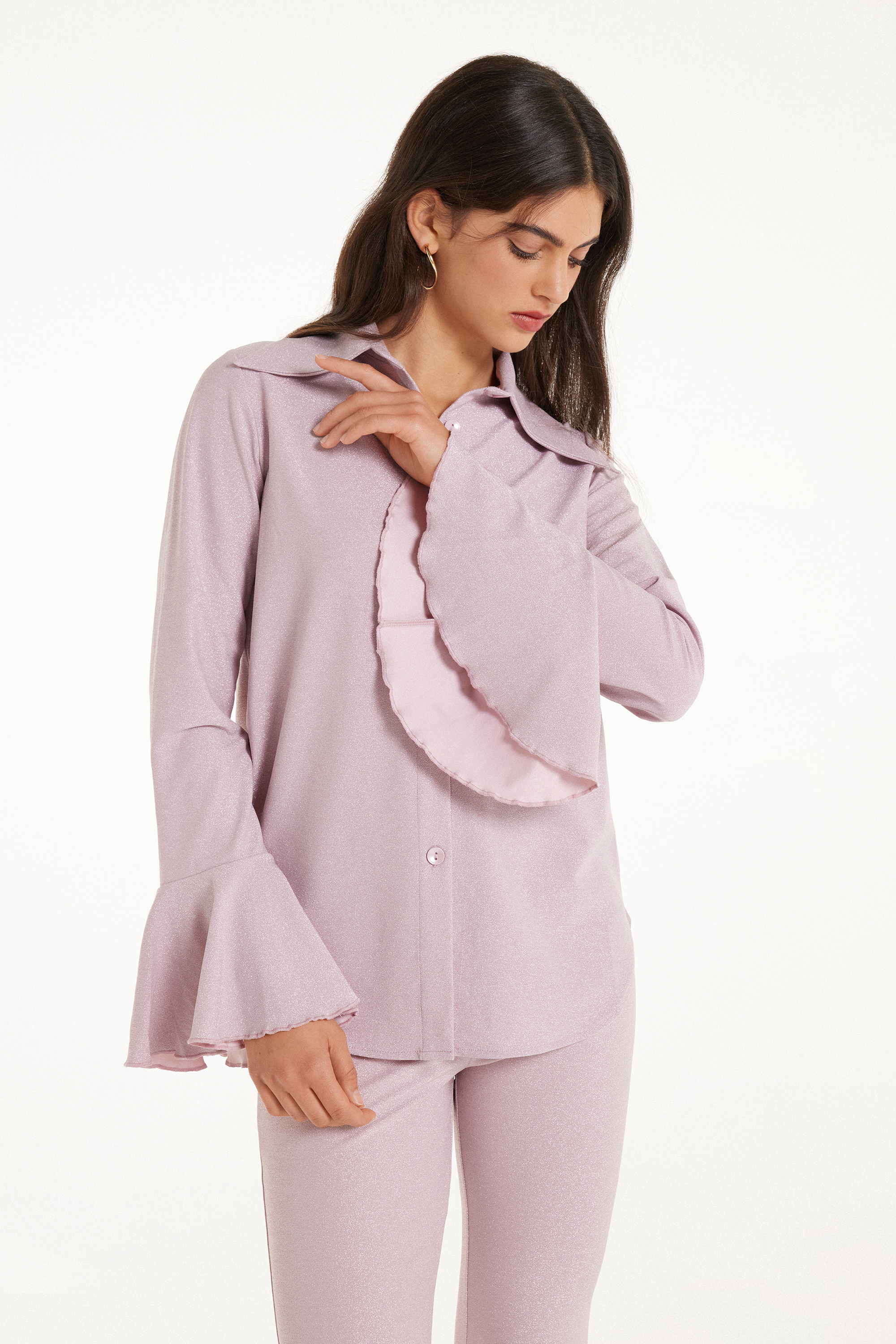 Long-Sleeved Laminated Pyjama Top