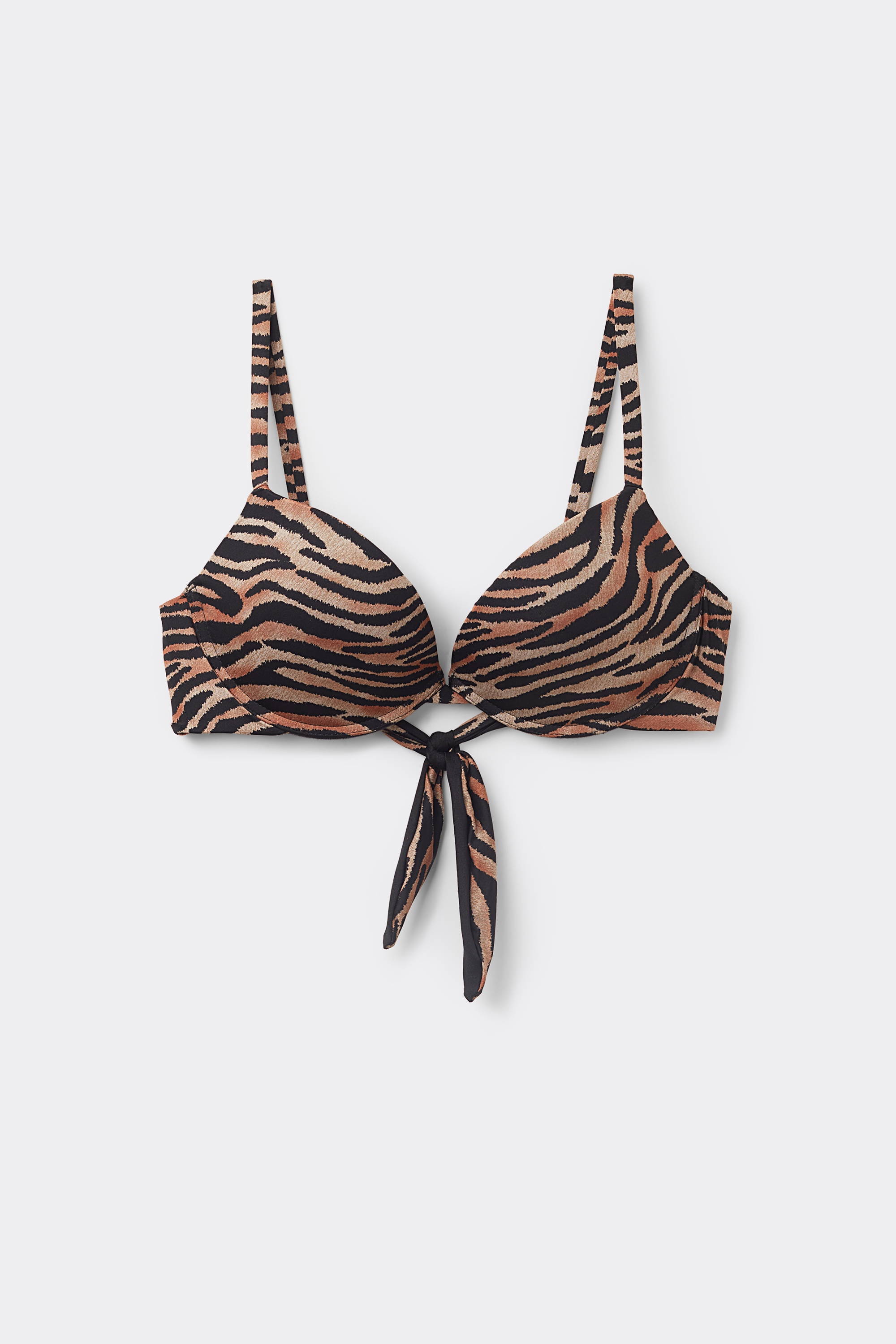 Wattiertes Push-up-Bikinioberteil Tiger Savana