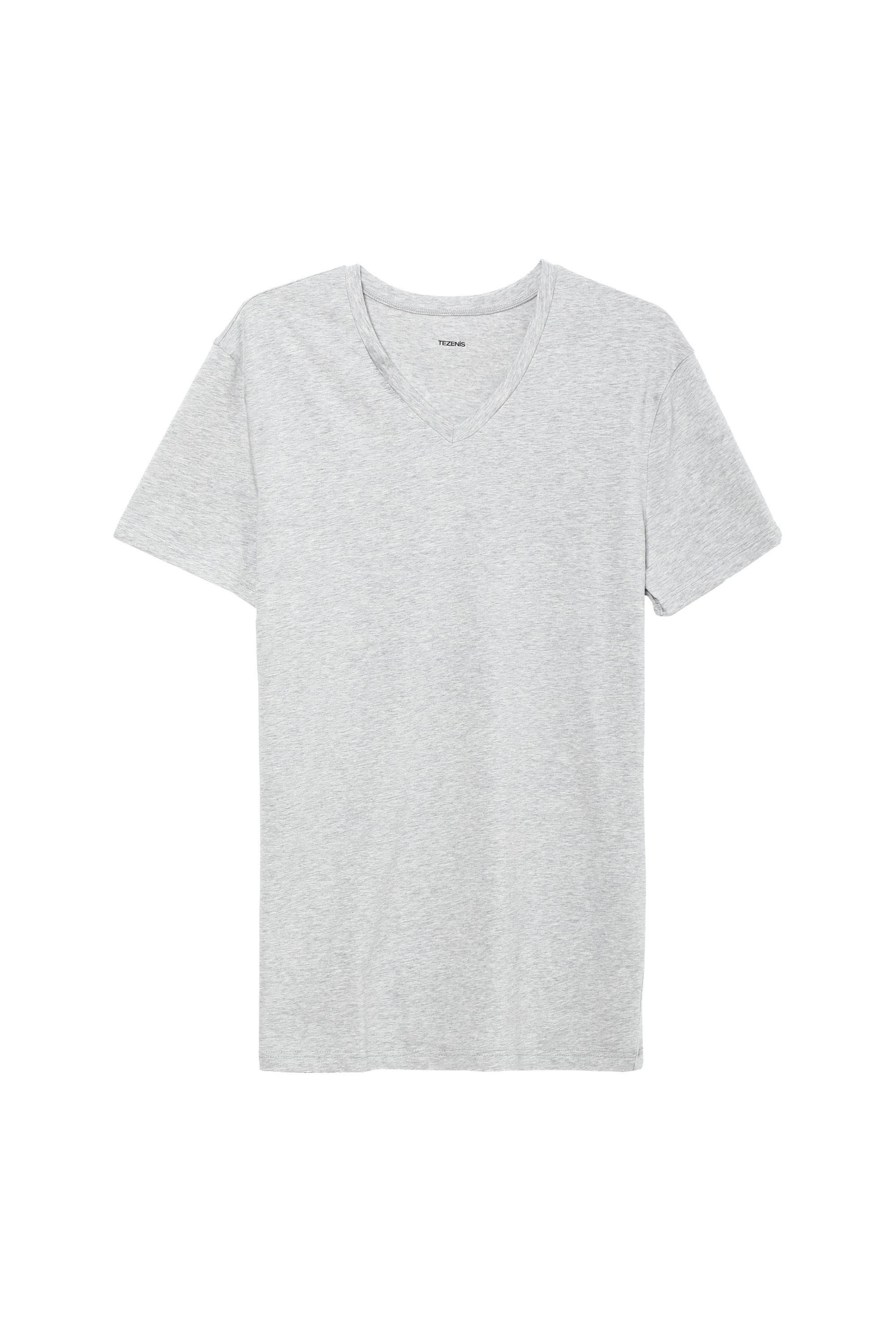 T-shirt z Dekoltem w kształcie V z Elastycznej Bawełny
