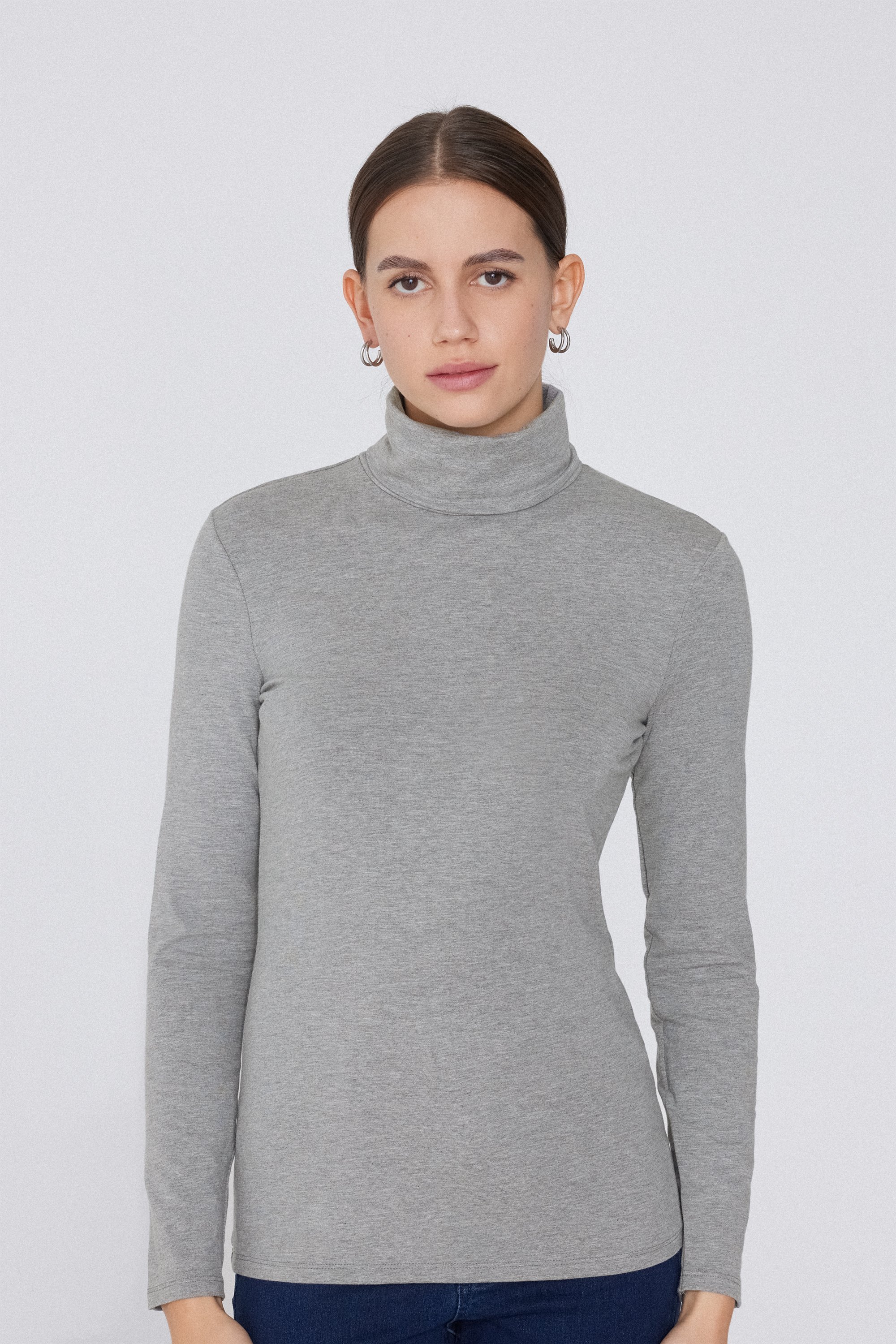 Bluzka z Golfem z Bawełny i Modalu Termicznego