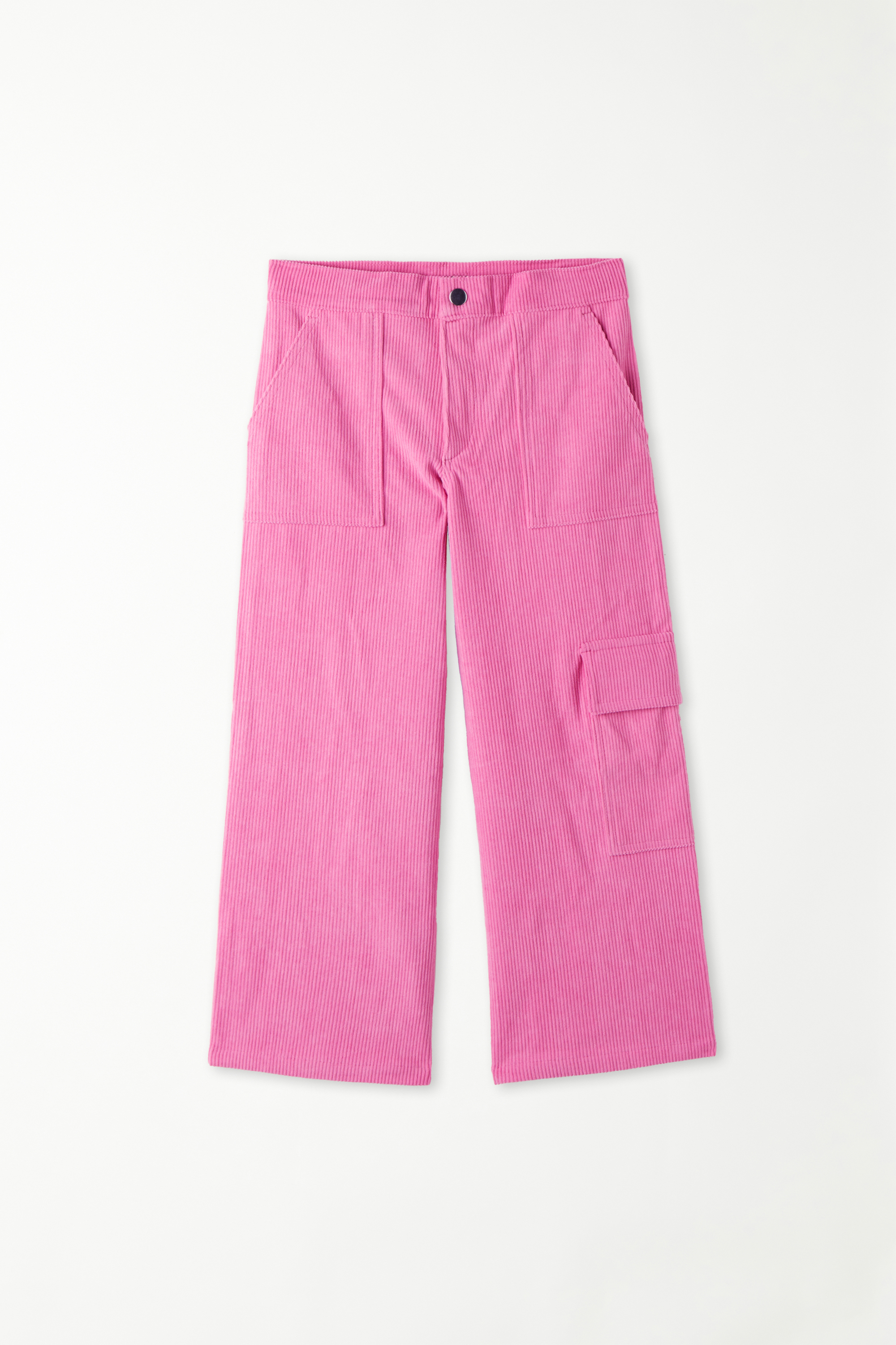 Girls’ Ribbed Velvet Cargo Trousers